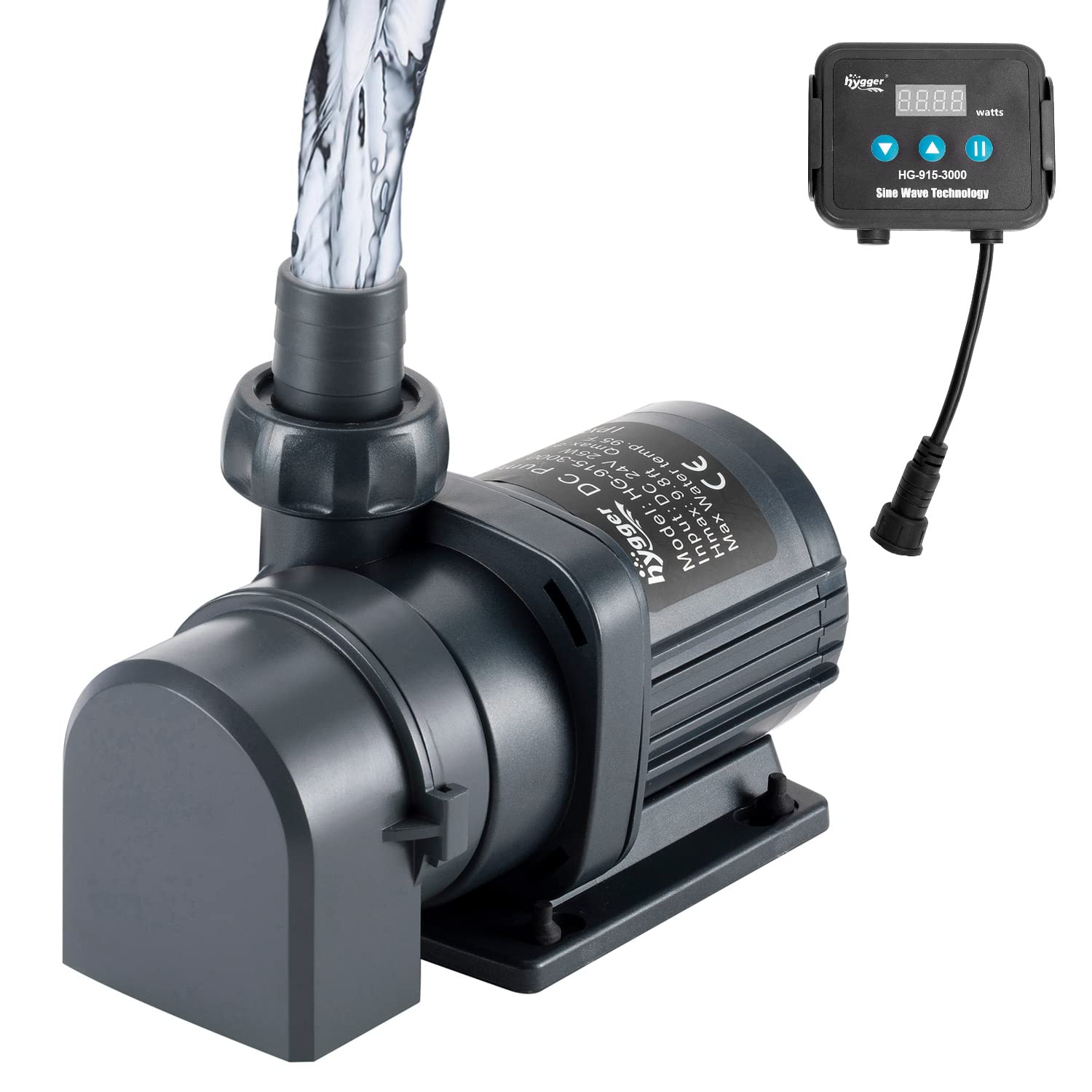 Hygger 800Gph Quiet Submersible And External 24V Water Pump, With Controller (30%-100% Settings), Powerful Return Pump For Fish Tanks, Aquariums, Ponds, Fountains, Sump, Hydroponics (25W, 9.8Ft)