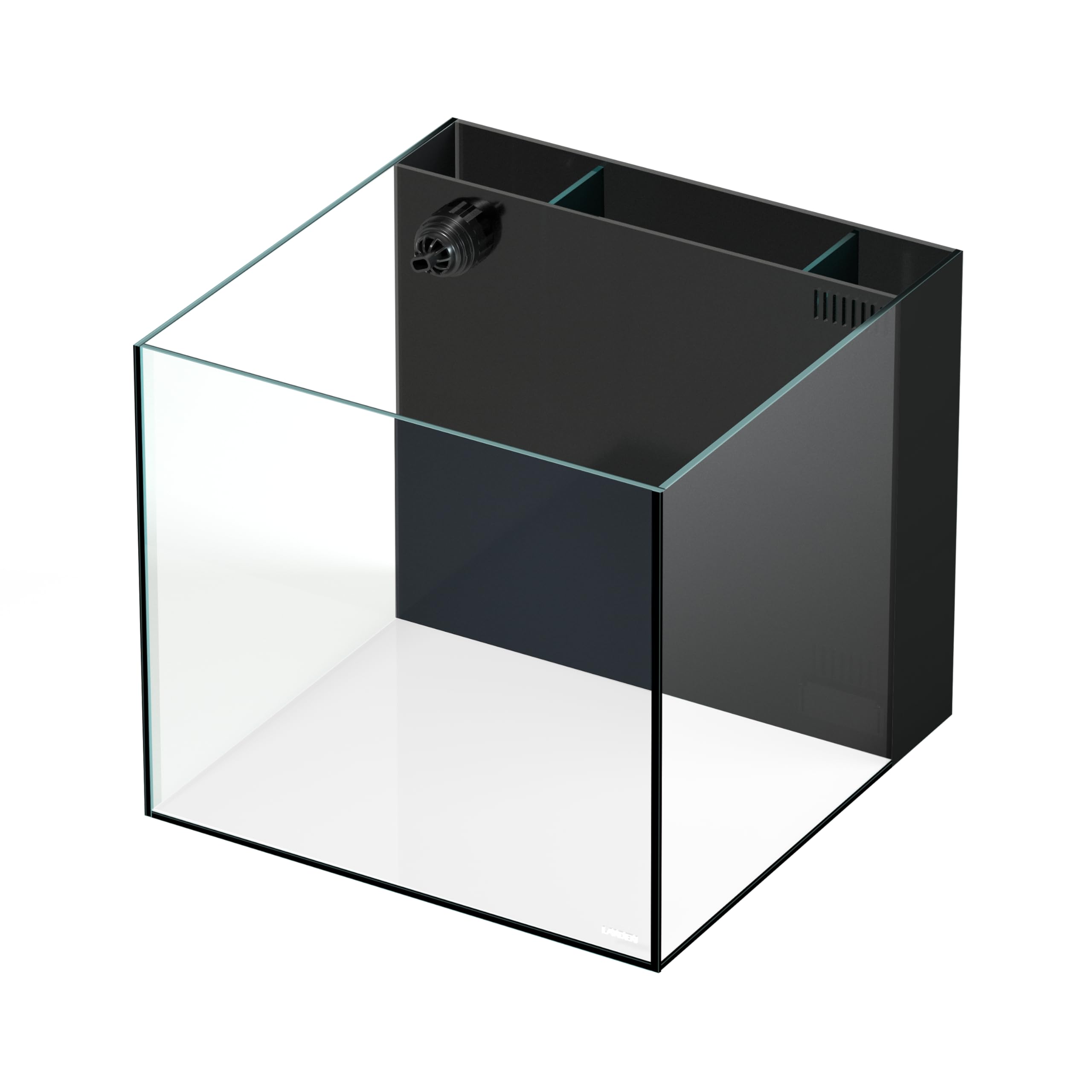 Landen 45P 20 Gallon Ultra Clear All Glass Rimless Low Iron Aquarium Tank With Rear Filtration Chamber(Return Pump Included)For