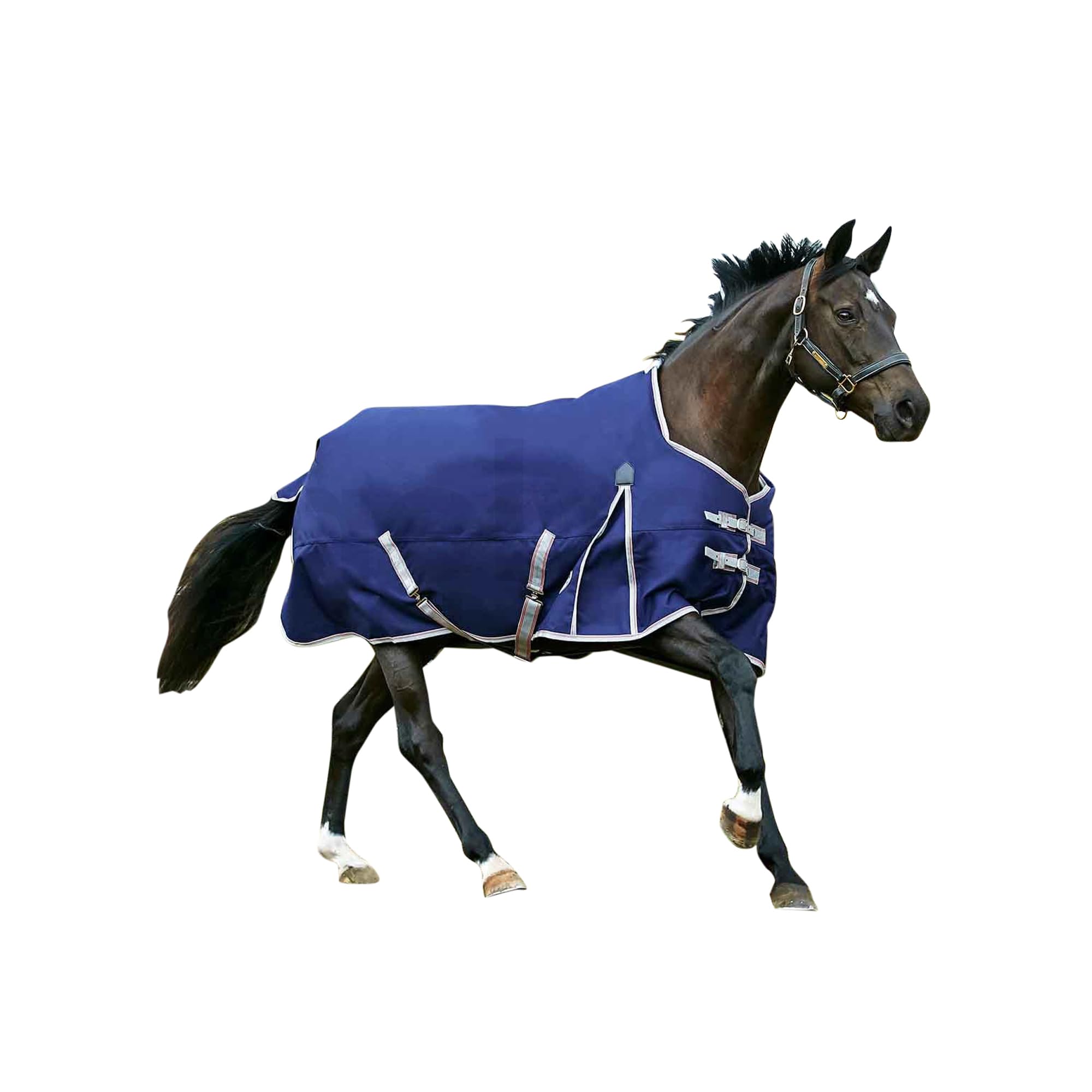 Weatherbeeta Comfitec Classic Standard Neck Lite Horse Blanket, Red/Silver/Navy, 75'