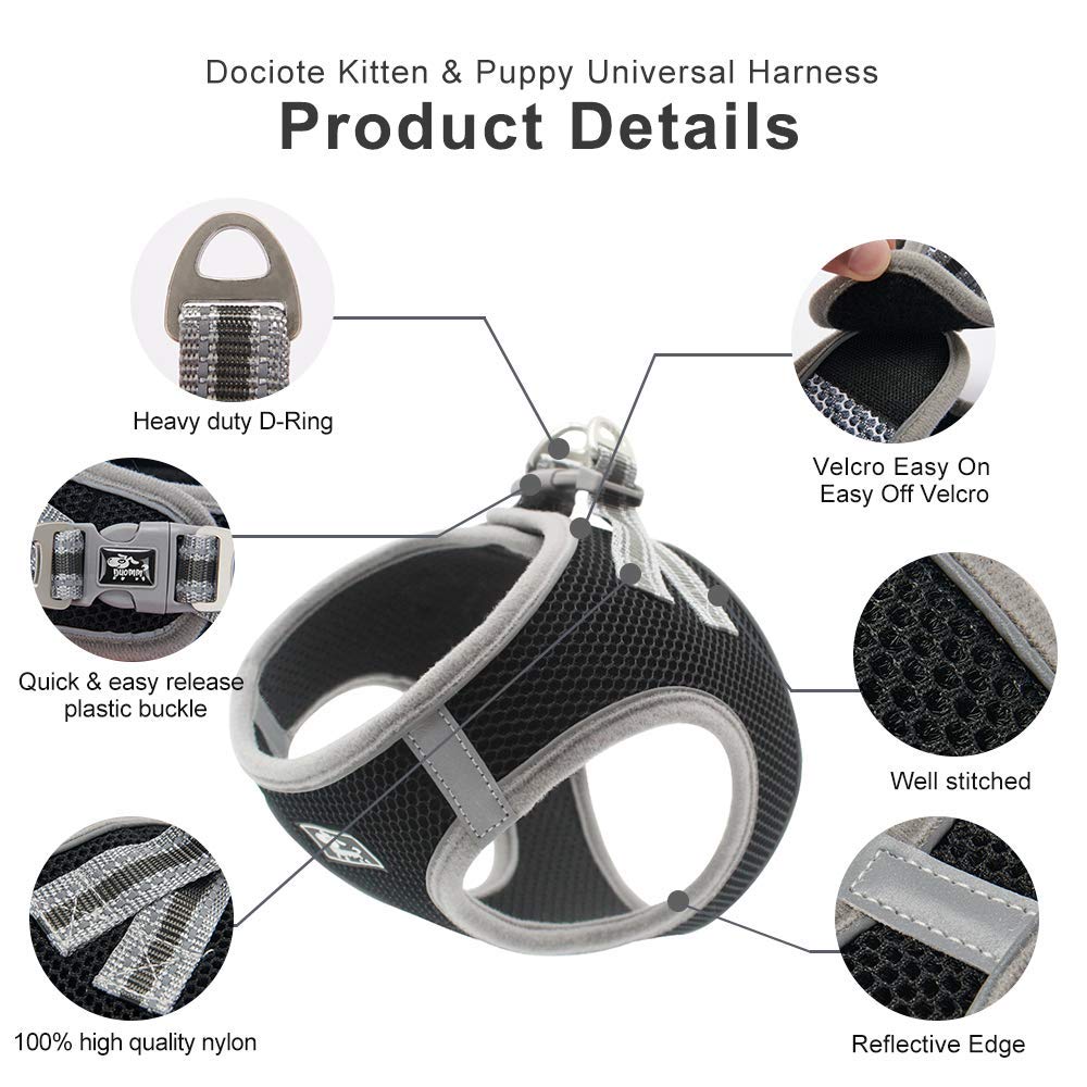 Pet Harness With Leash Universal Escape Proof Dog Cat Harness Adjustable Reflective Step-In Design For Small And Medium Dogs Sof
