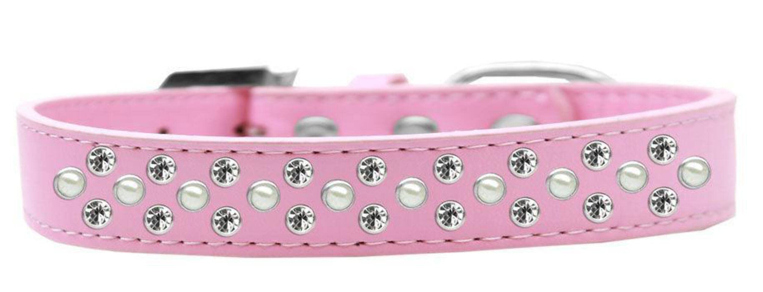 Mirage Pet Products Sprinkles Dog Collar with Pearl and Clear Crystals, Size 16, Lavender