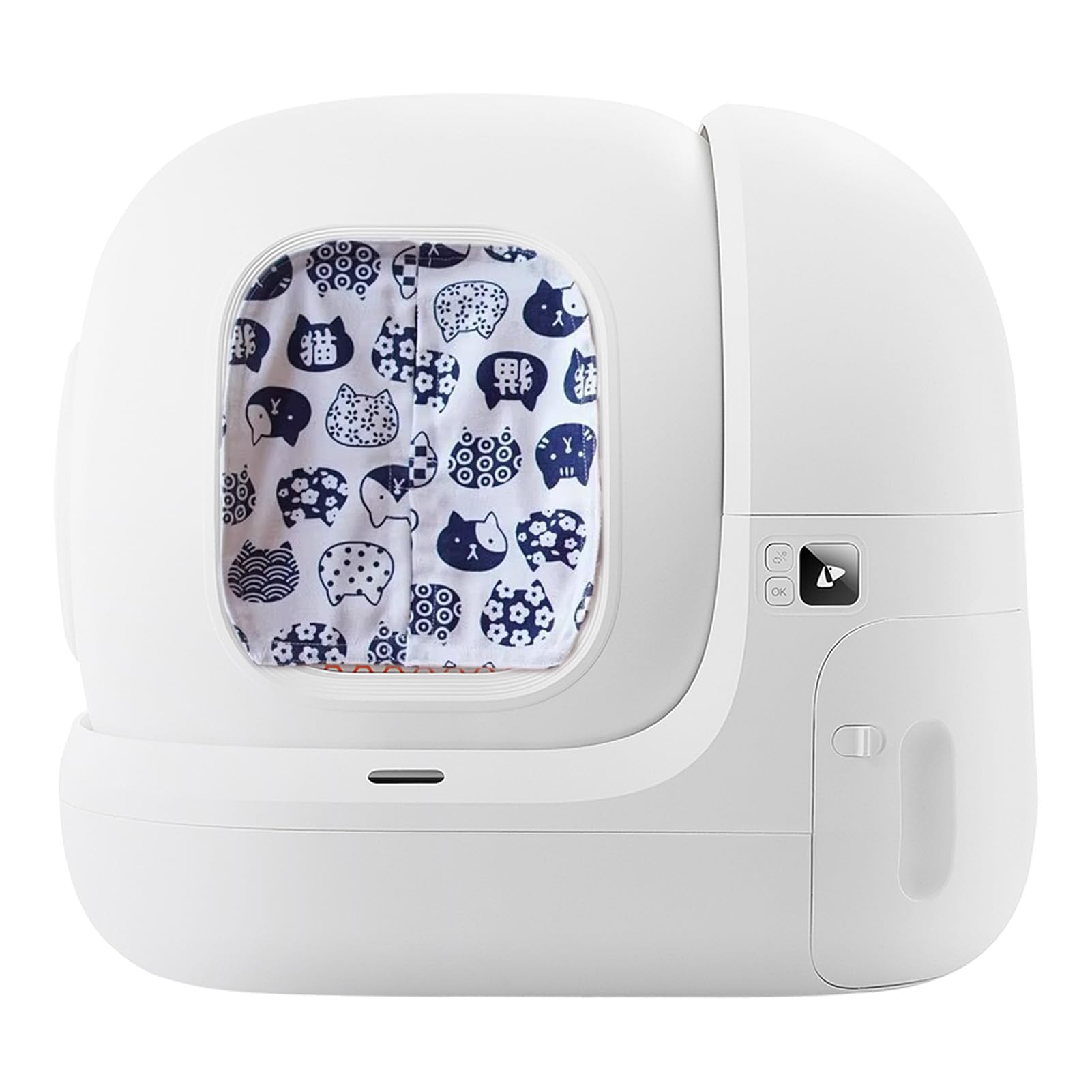 Curtain for Self Cleaning Cat Litter Box,Reduces Cat Litter Bounce, Stops Odors from The Litter Box Self Cleaning (White, Square