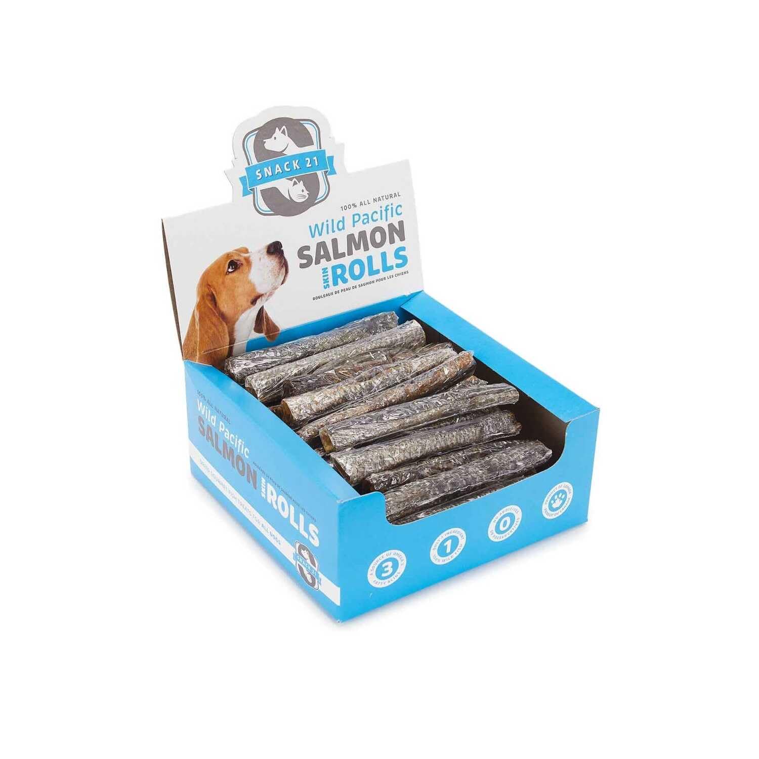 Snack 21 Salmon Skin Rolls for Dogs
