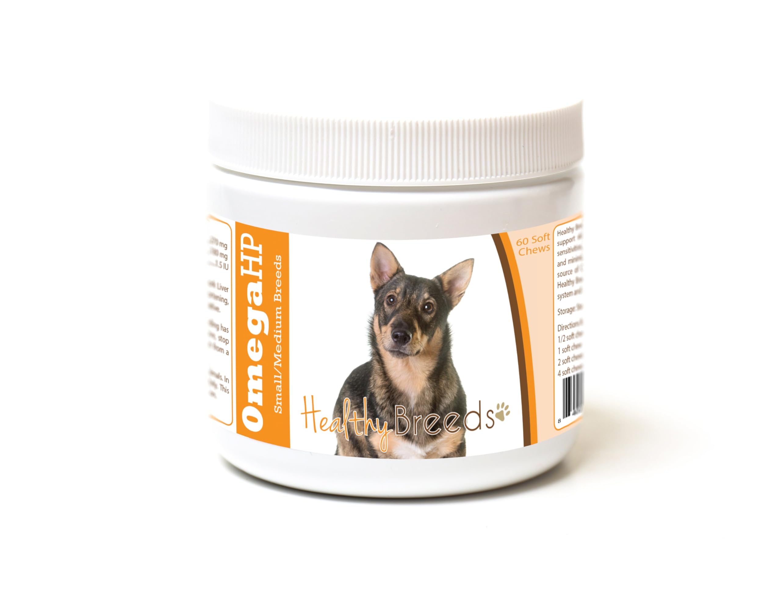 Healthy Breeds Swedish Vallhund Omega HP Fatty Acid Skin and Coat Support Soft Chews 60 Count
