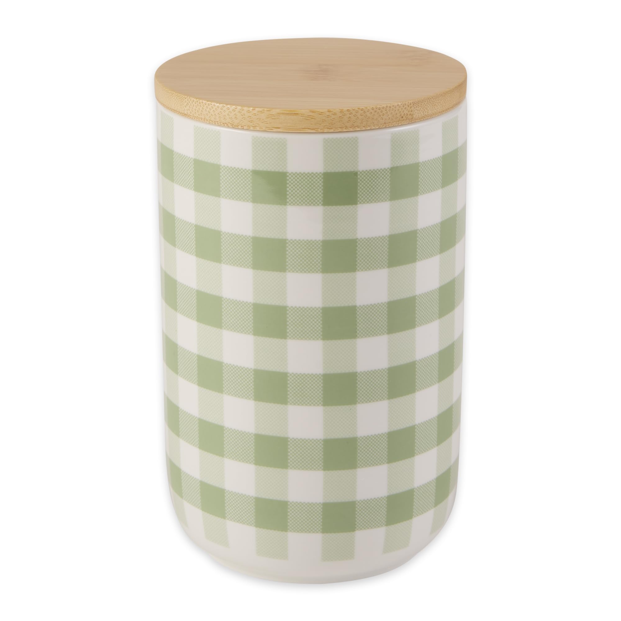 Bone Dry Ceramic Pet Treat Canister, Dishwasher Safe, 4x6.5 Desert Sage Petite Check