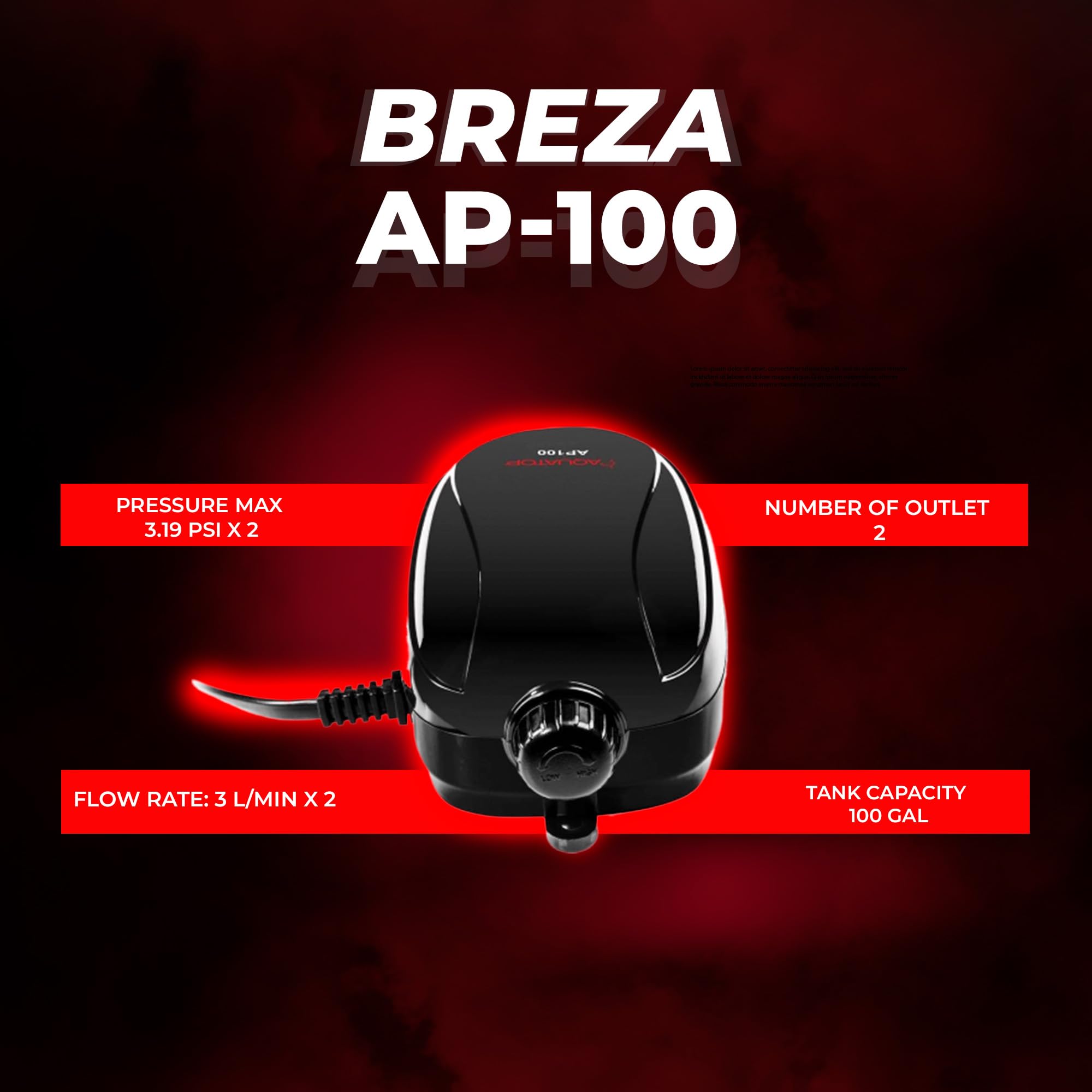 Aquatop Ap-100 Aquarium Air Pump