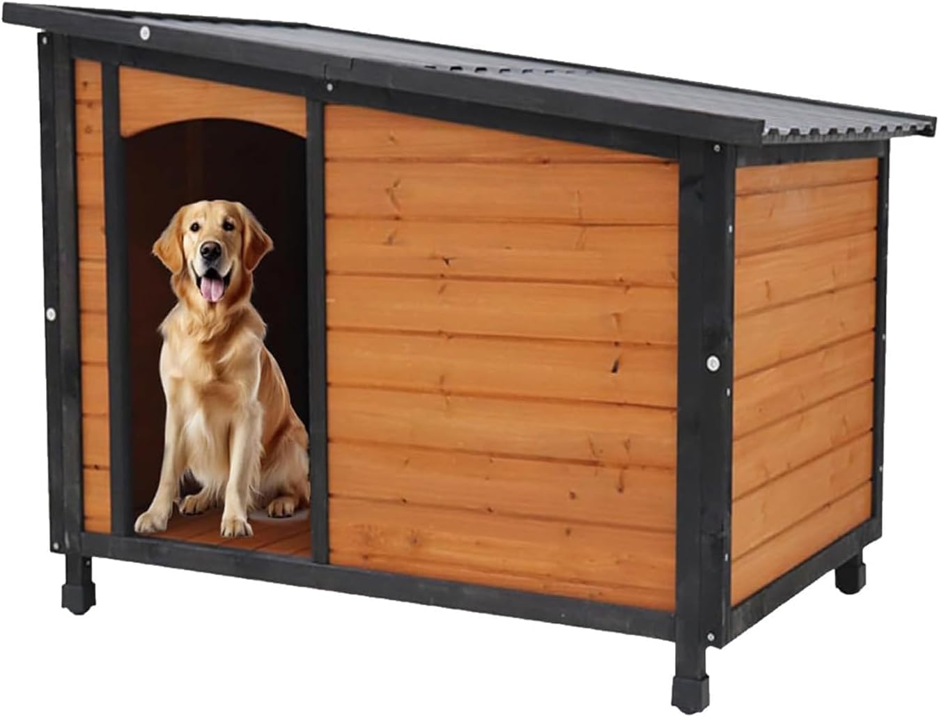 LIYAHUIA 45.7 Extra Large Dog House Outdoor Weatherproof PVC sloped Roof Dog House Indoor Wooden Dog Houses for Large Dogs Outsi
