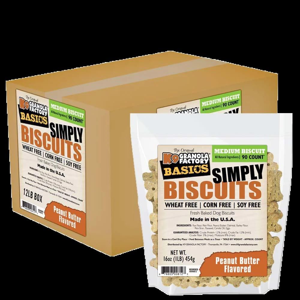 K9 Granola Factory Simply Biscuits With Peanut Butter, Medium