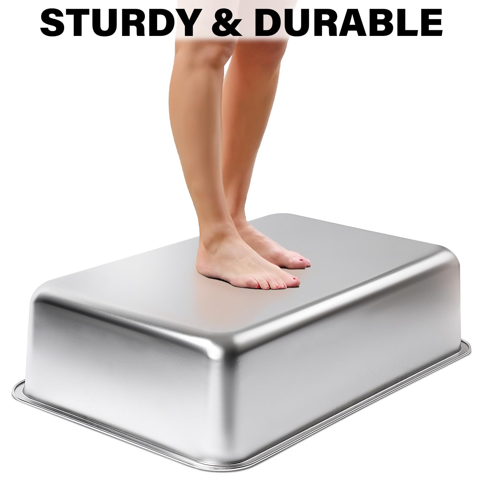 LEGOURNS Stainless Steel Cat Litter Box XL, 24"x16"x12", High Sided, Silver Pan with Light Grey Lid, Easy Clean, Model Own-Gray6040