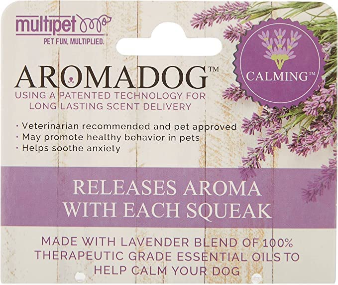 Multipet Aromadog Fleece Plush Dog Toy, 6'' Calming Blend of Essential Oils, Bear, Dog & Elephant (Pack of 3)