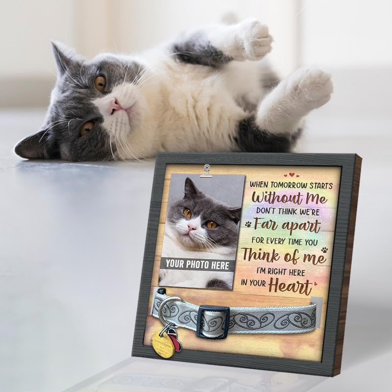 Pawfect House Dog Memorial Gifts For Loss Of Dog, Don'T Think We'Re Far Apart, Pet Loss Sign, Pet Memorial Collar Frame, Dog Ber