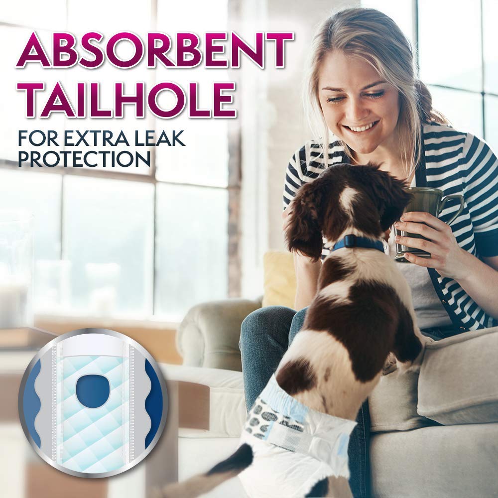 Simple Solution True Fit Disposable Dog Diapers For Female Dogs - Super Absorbent With Wetness Indicator - L/Xl (Waist 18-27In) - 30 Count