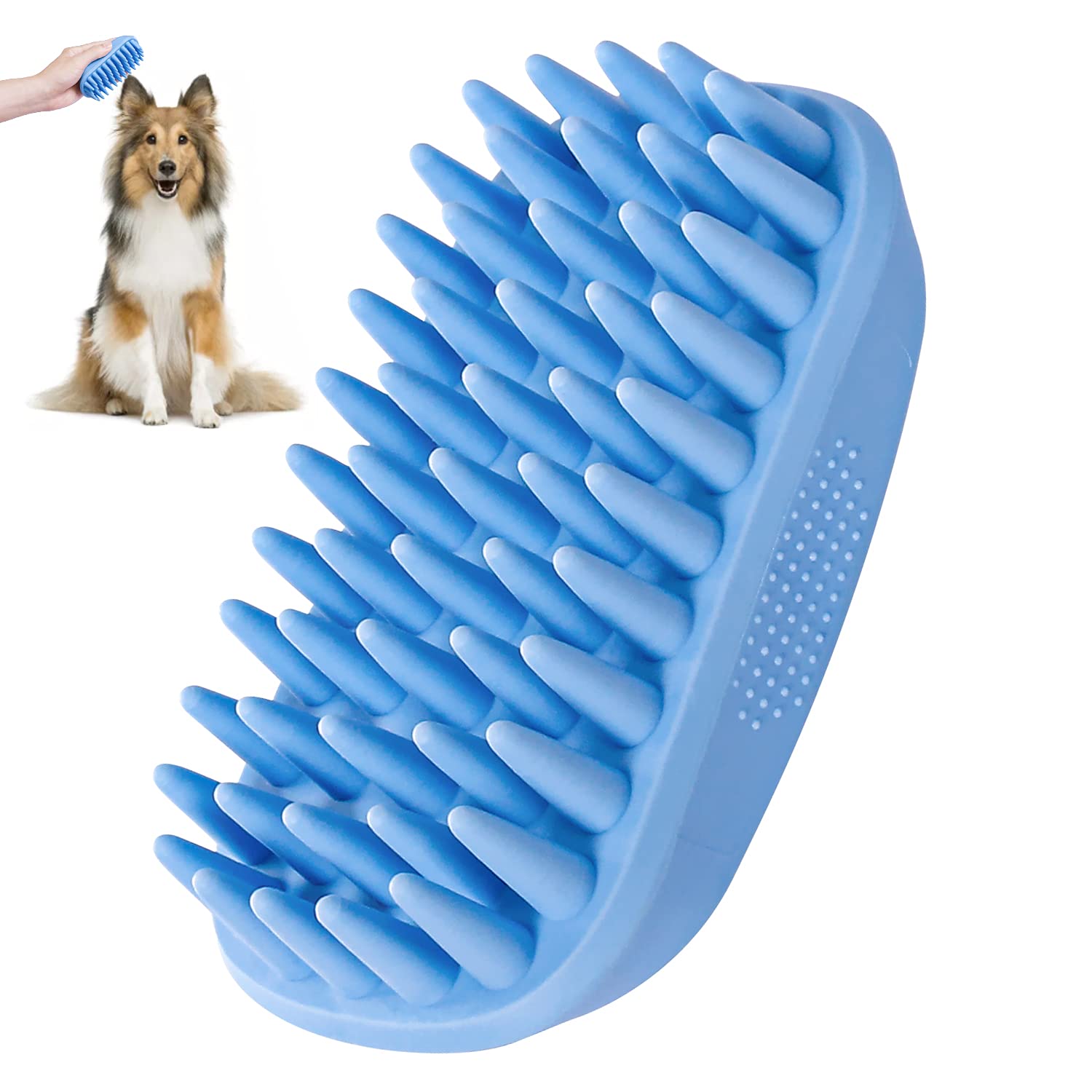 Qpets Dog Brush For Bathing, Pet Massage Brush Puppy Grooming Brush Soft Bathing And Shedding For Dogs And Cats, Dog Bath Brush 