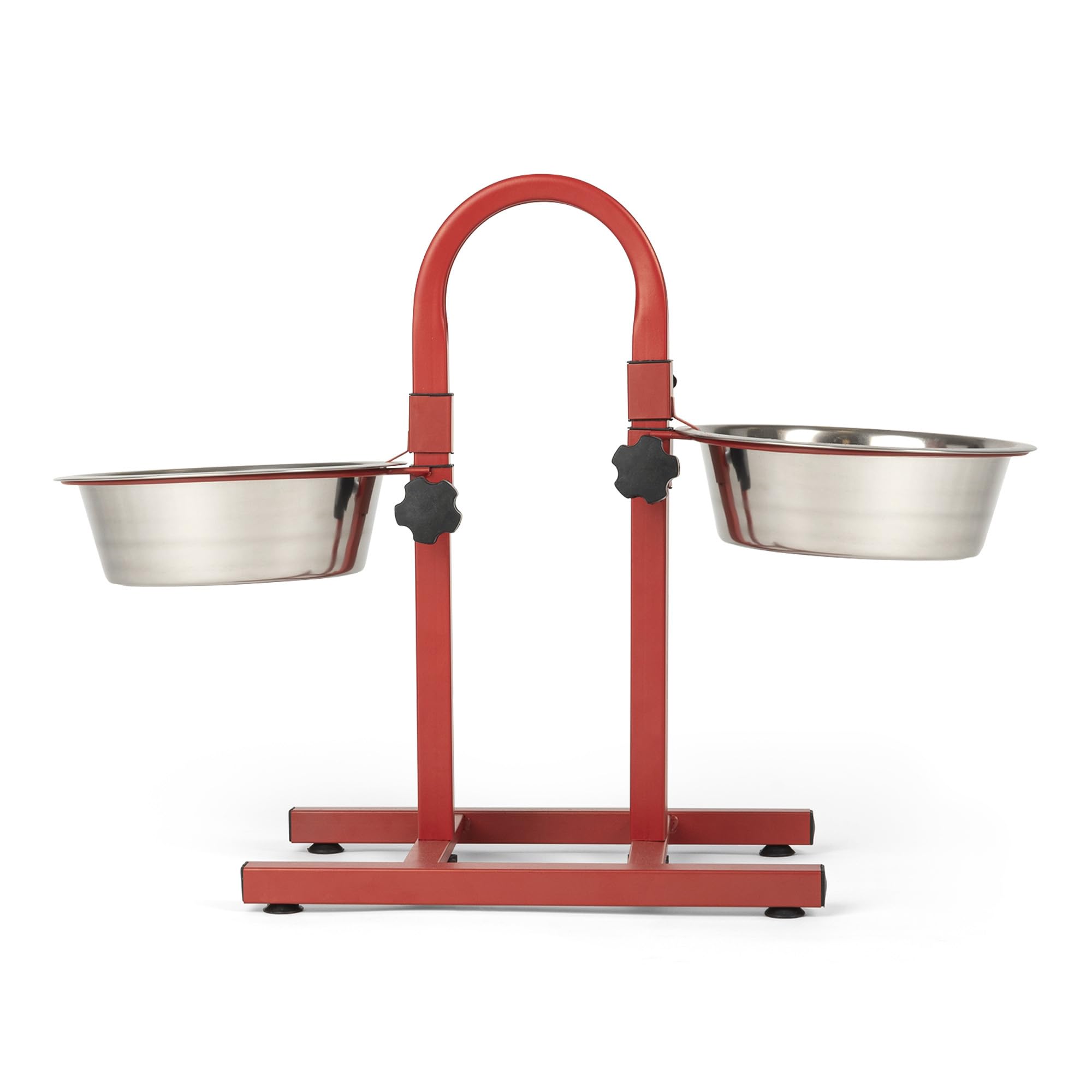 Huft Stainless Steel Super Premium U Shaped Double Diner Stand With Steel Dog Bowl Inserts, Durable NonSlip Feeding Station For