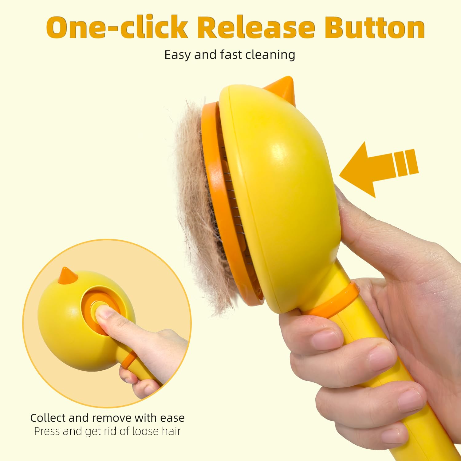 Cat Brush for Shedding, Self-Cleaning Slicker Brush for Indoor Cats, Gently Remove Loose Fur, Pet Grooming Massage Deshedding To