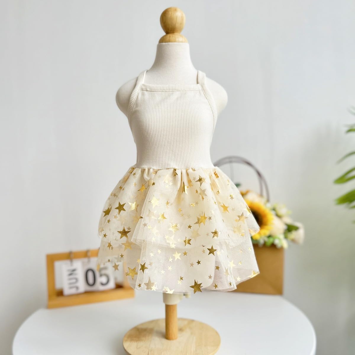 Dog Tutu Dress Cat Dogs Summer Tulle Slip Lace Dress Cute Puppy Glitter Star Skirt Pet Party Clothes For Small Medium Cat Dog (Y