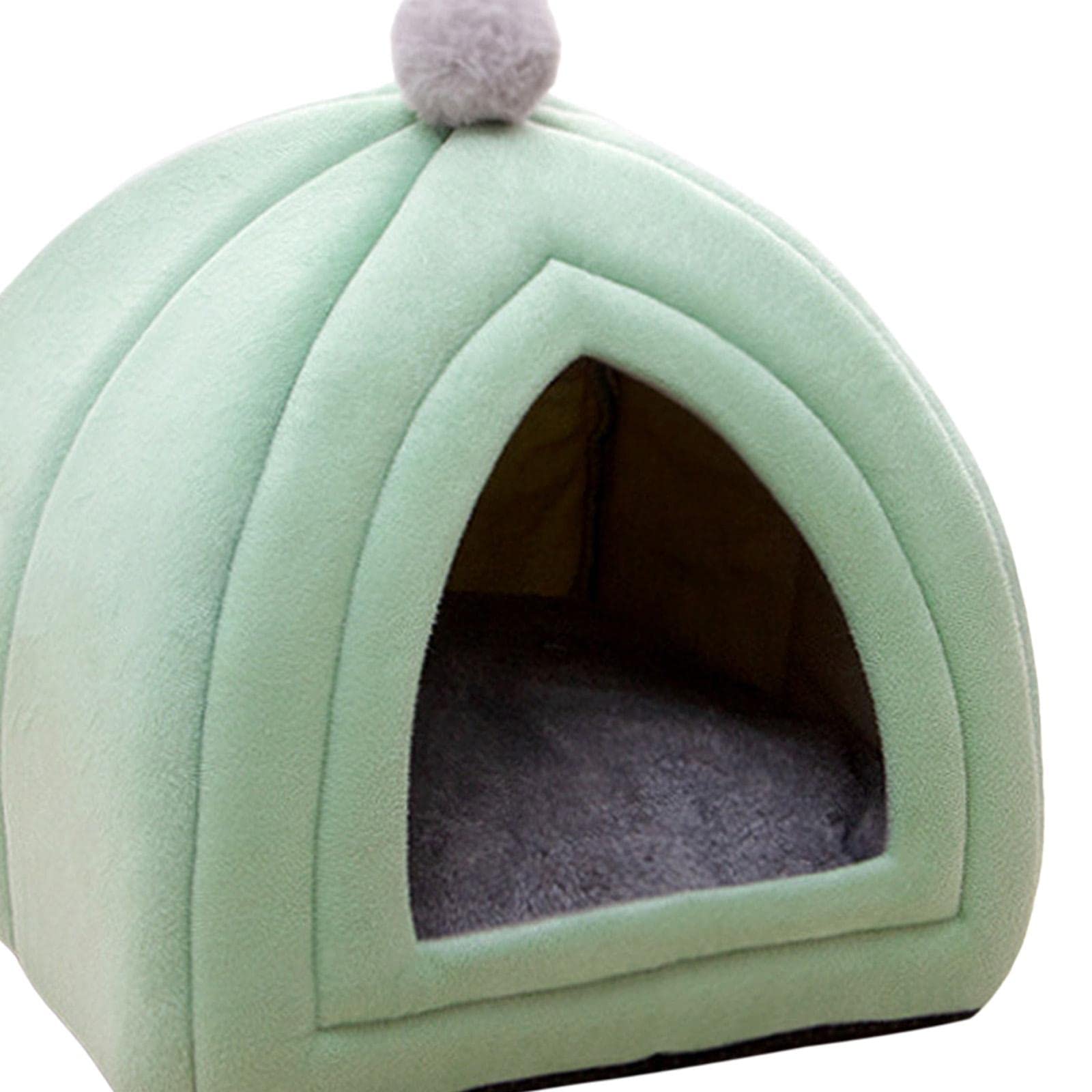 APIRILY Cat Bed Puppy Kennel Sofa Semi Closed Winter for Cats Dogs Supplies Green | Pet Supplies | Cat Supplies | Beds
