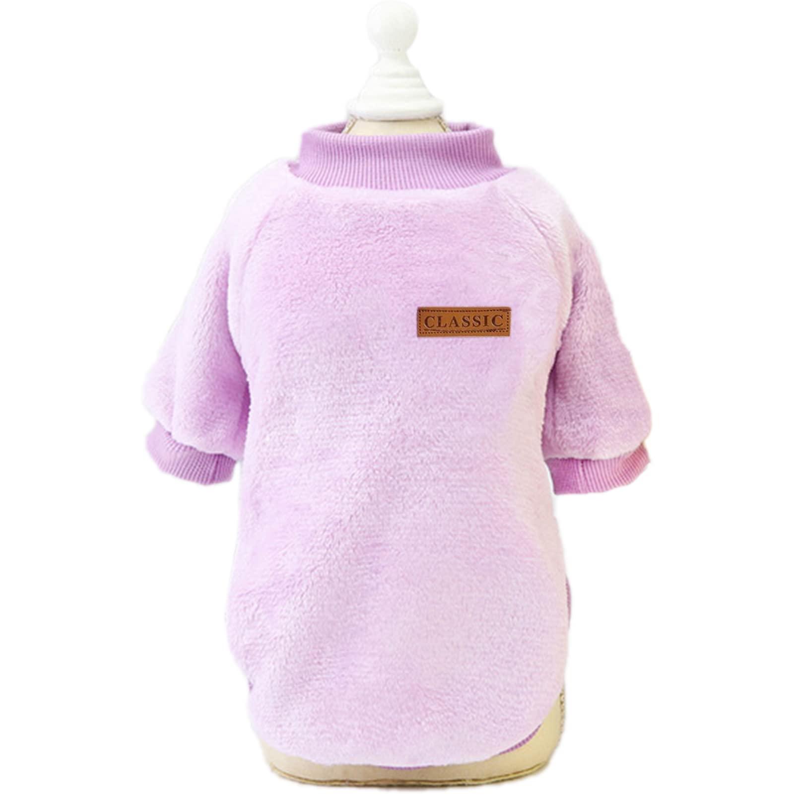 Jecikelon Pet Dog Clothes Dog Sweater Soft Thickening Warm Pup Dogs Shirt Winter Puppy Sweater For Dogs (Z01-Purple, Xx-Small)