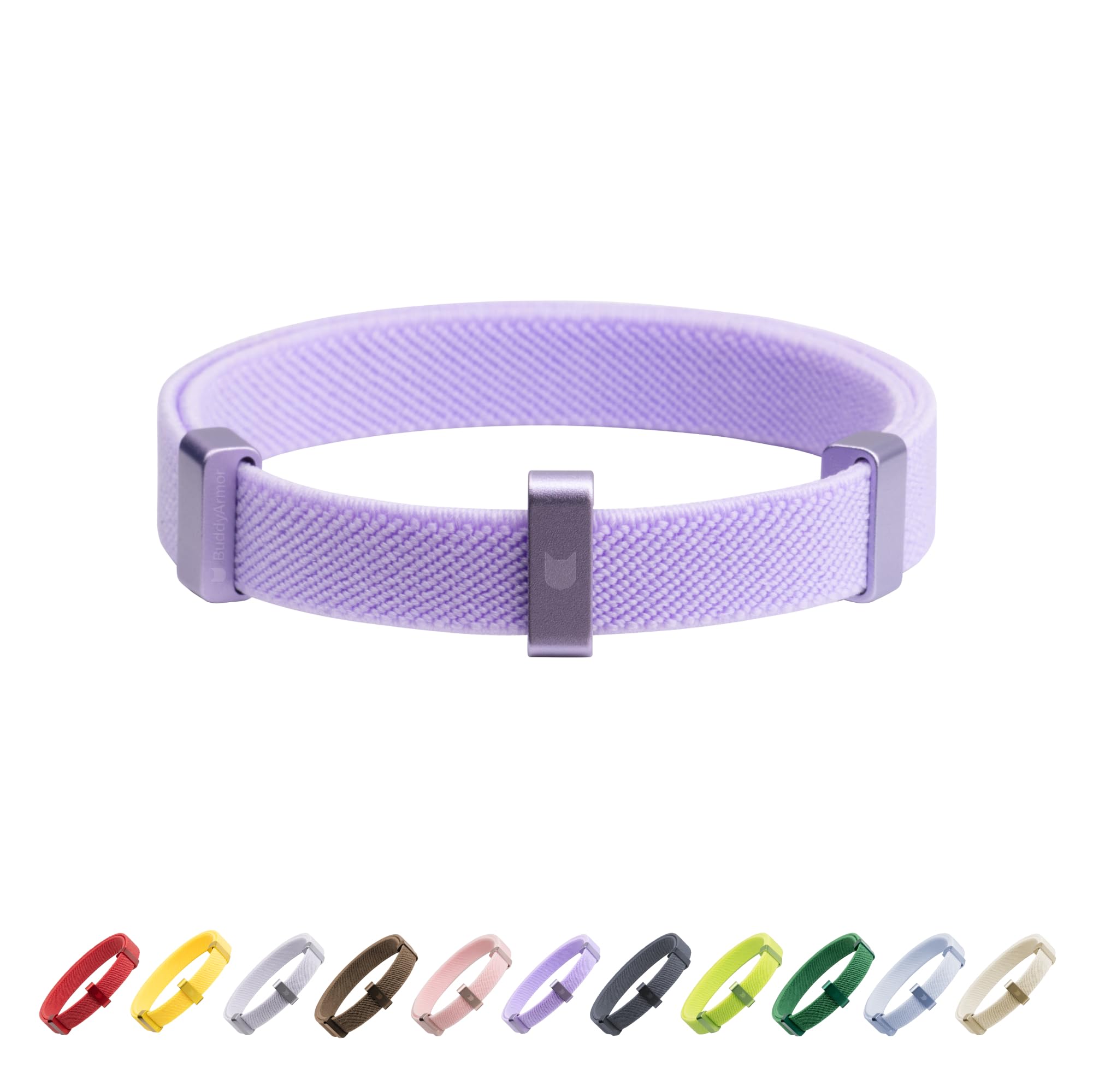 Buddyarmor Safety Cat Collar - U.S. Ida Gold Awarding Design, Stretch Elastic Quick Release, Non Breakaway - Light Weight For Kitten, Neck Fit 5.9'-11.8' For All Small Large Cat,S(Monet Purple)