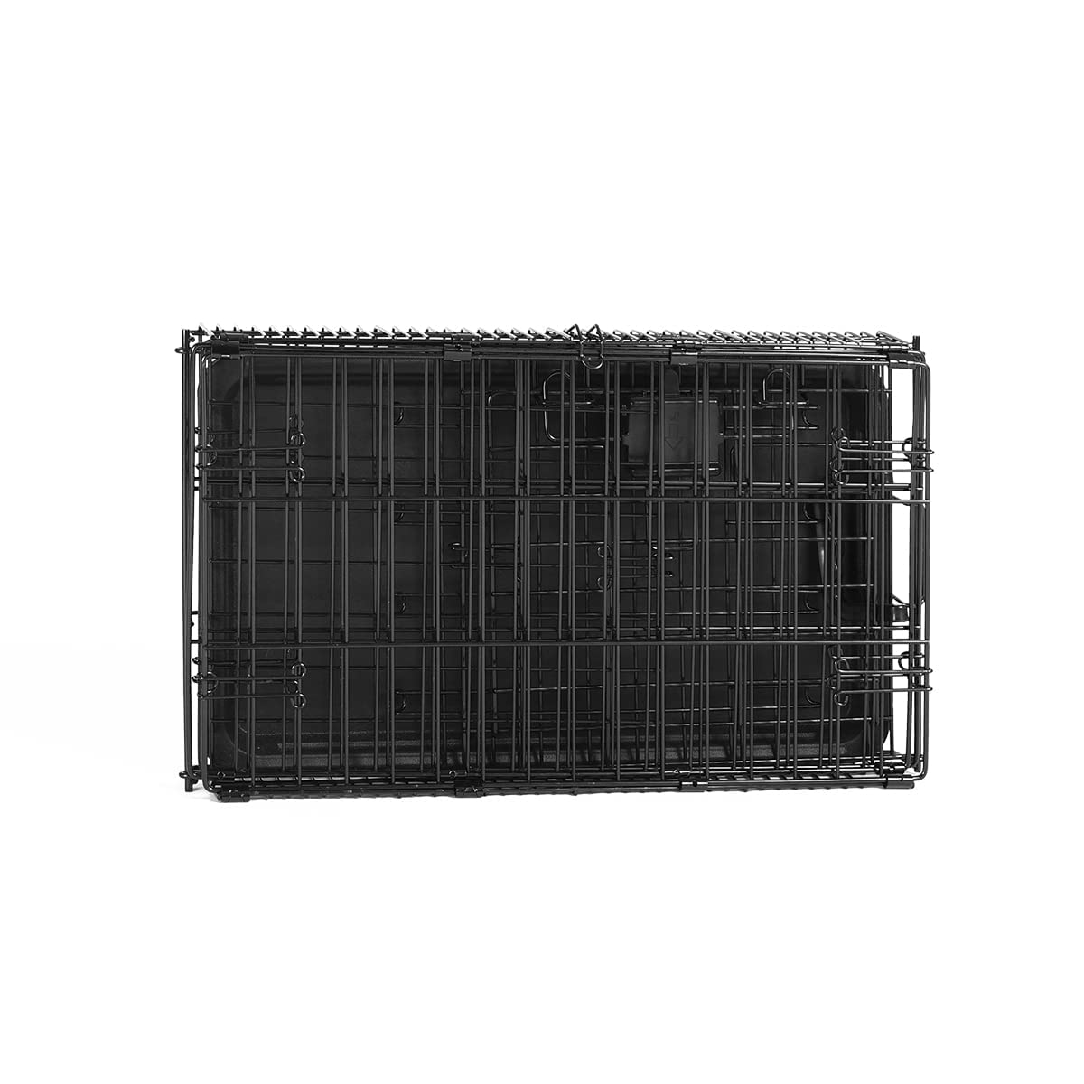 Amazon Basics Durable, Foldable Metal Wire Pet Crate With Tray, Portable And Sturdy For Travel, Single Door, Divider Panel, Perf