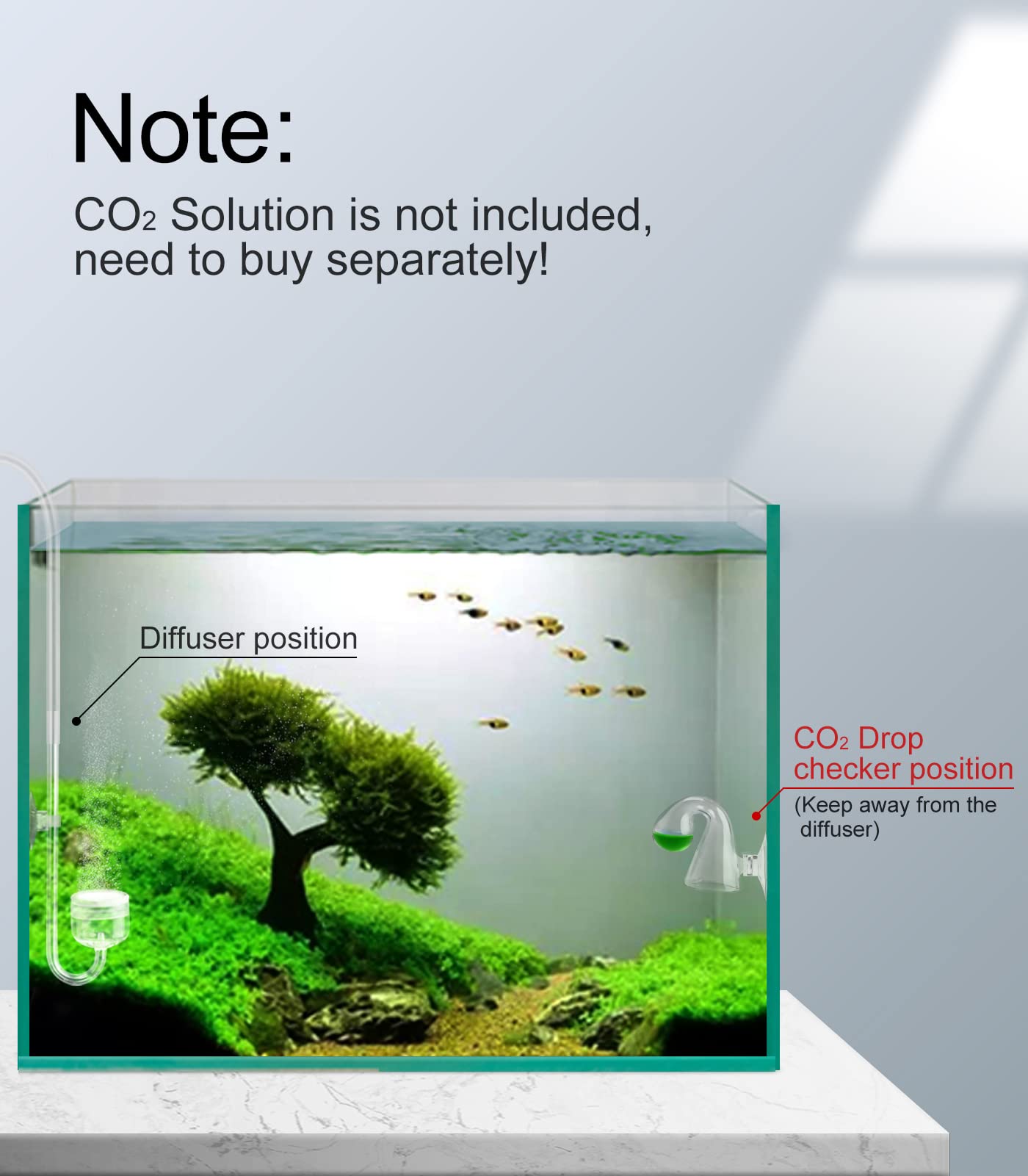 Clscea Aquatic Co2 Glass Drop Checker Without Solution