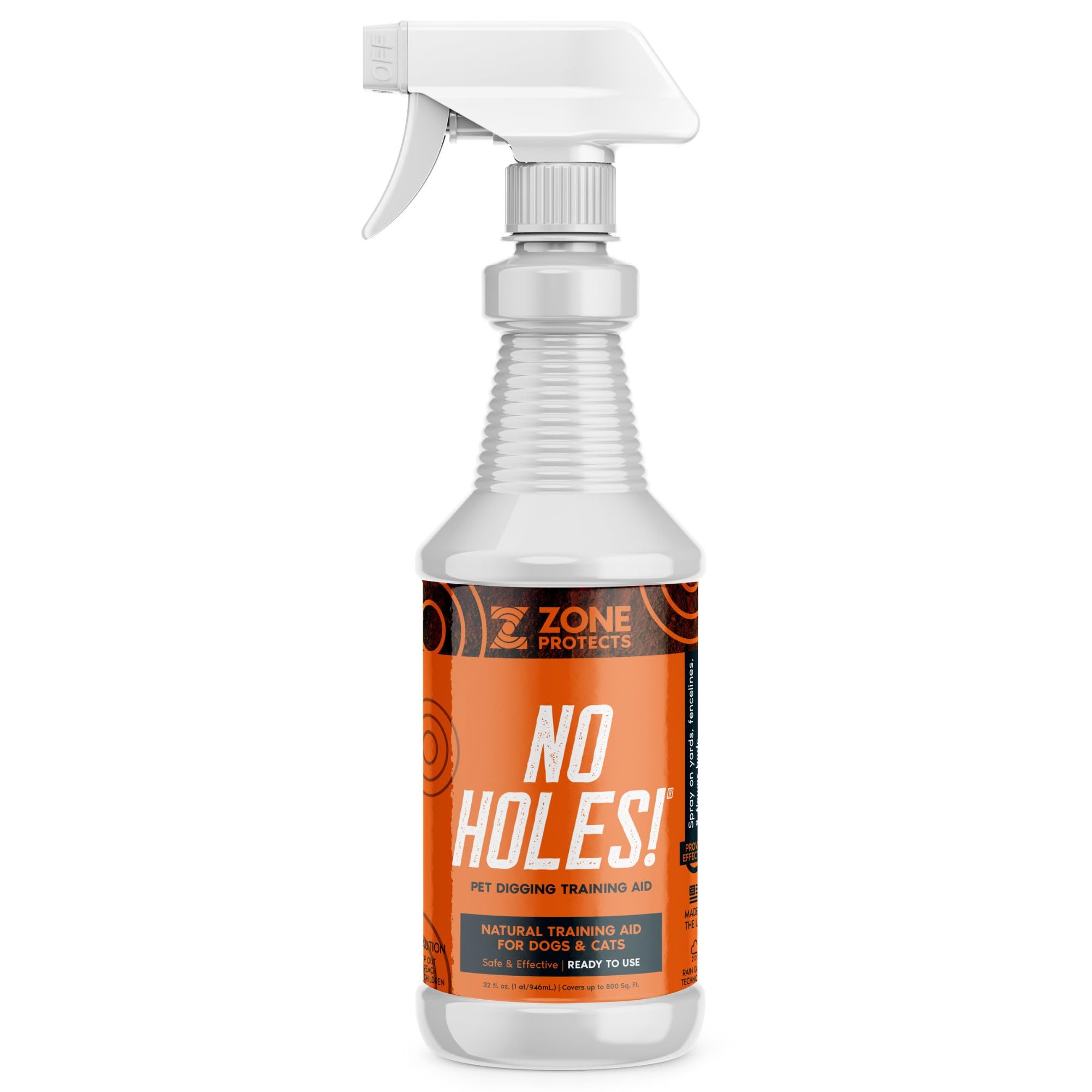 Zone Protects No Holes Digging Dog Prevention; Stop Dogs from Digging; Natural Repellent Oils; Long Lasting; 32oz Spray Covers 5