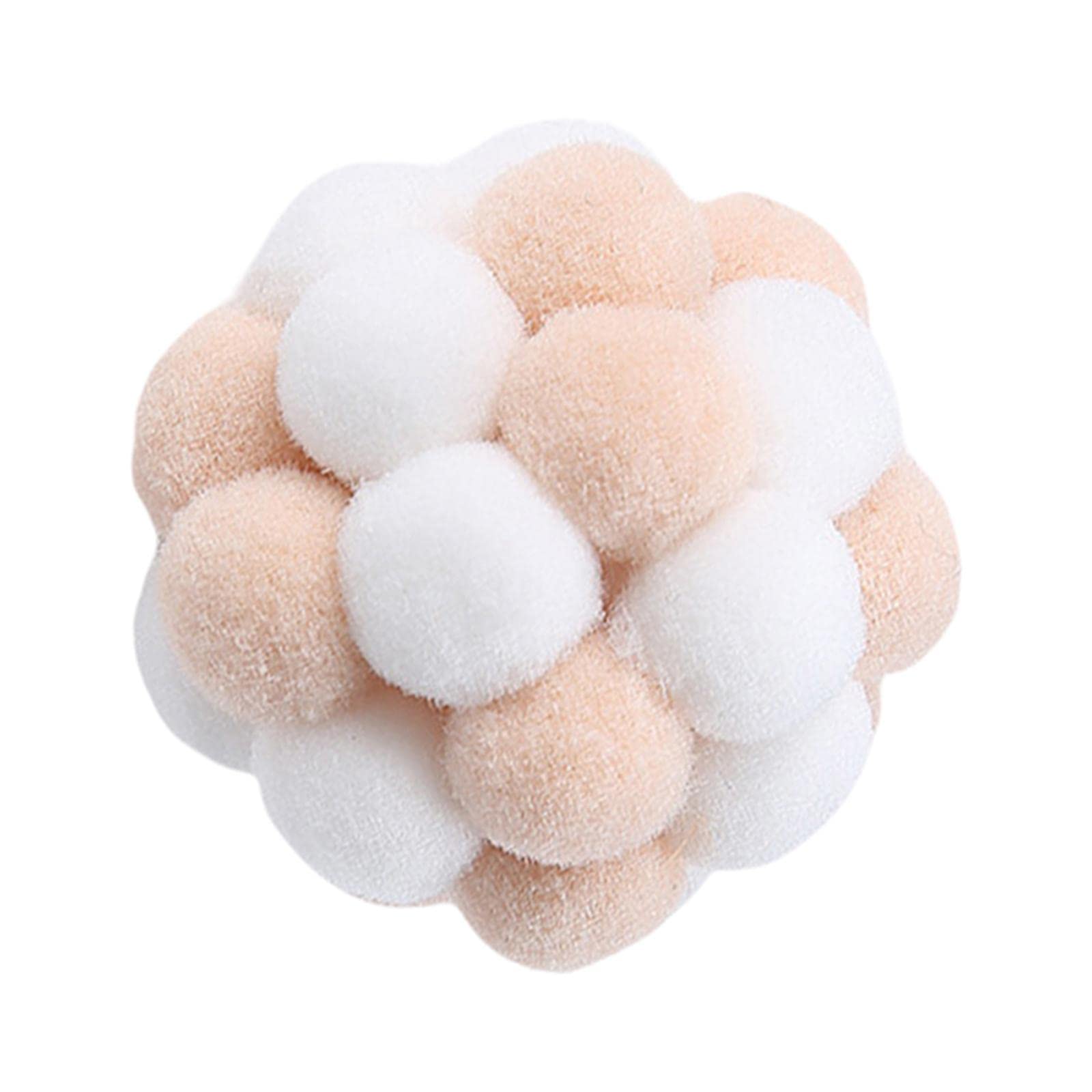 Enakshi Cat Toy Balls With Bells Soft Indoor Cats Kitty Kitten Interactive Cat Toys White Light Brown |Pet Supplies | Cat Suppli