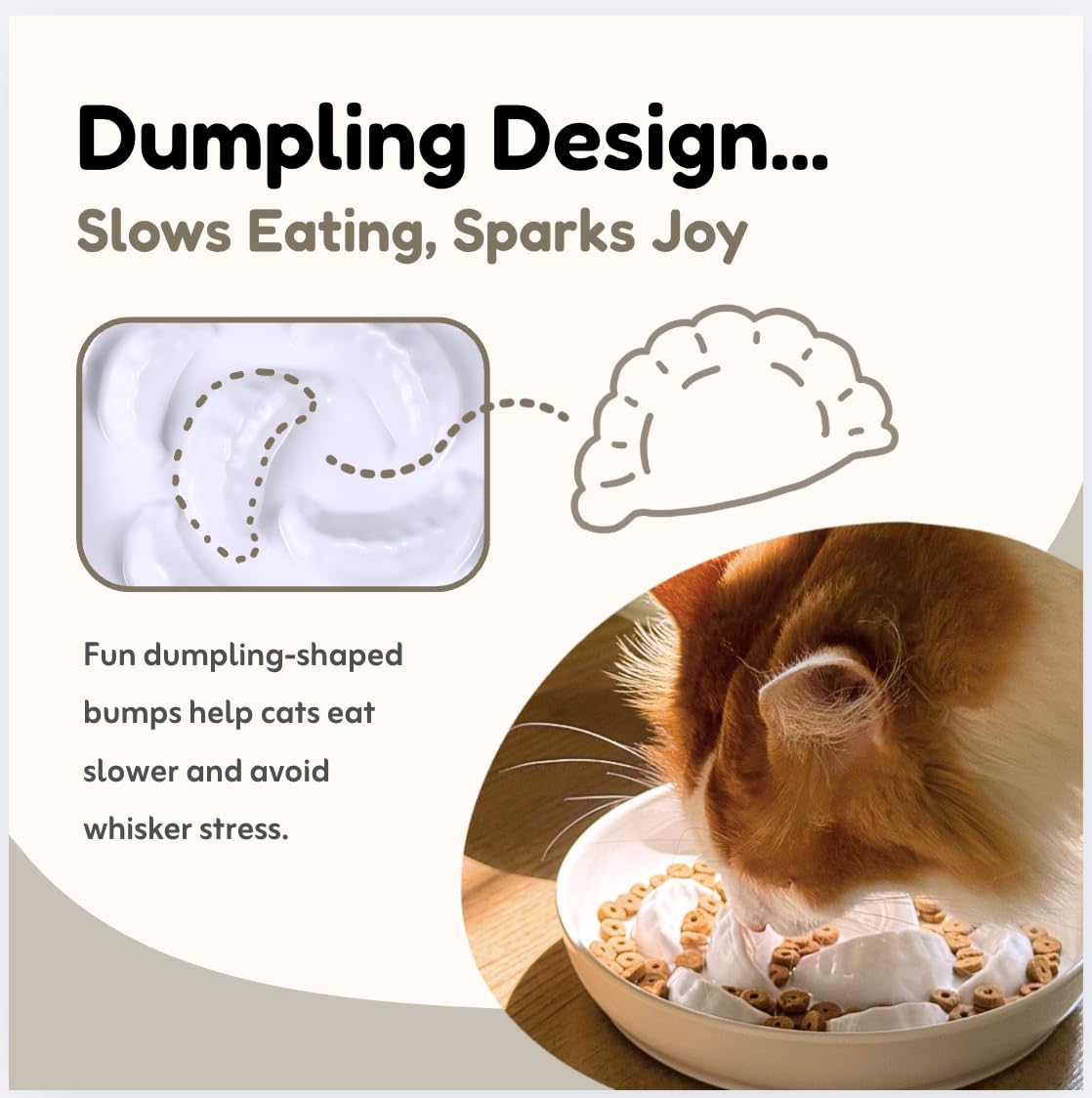 Unbreakable Slow Feeder Bowl - Melamine Puzzle Cat Bowl for Healthy Eating - Cat Feeder for Wet & Dry Food- Dishwasher Safe & No