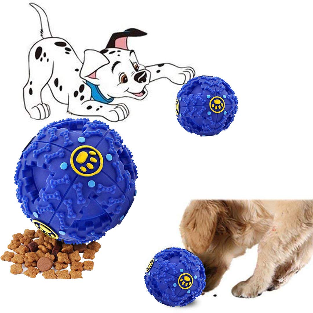Rvpaws Giant Playful Musical Cum Iq Treat Dispenser Chew Ball/Bite Resistant/Training Toy For Dog/Puppy/Cat/Kitten (Blue)
