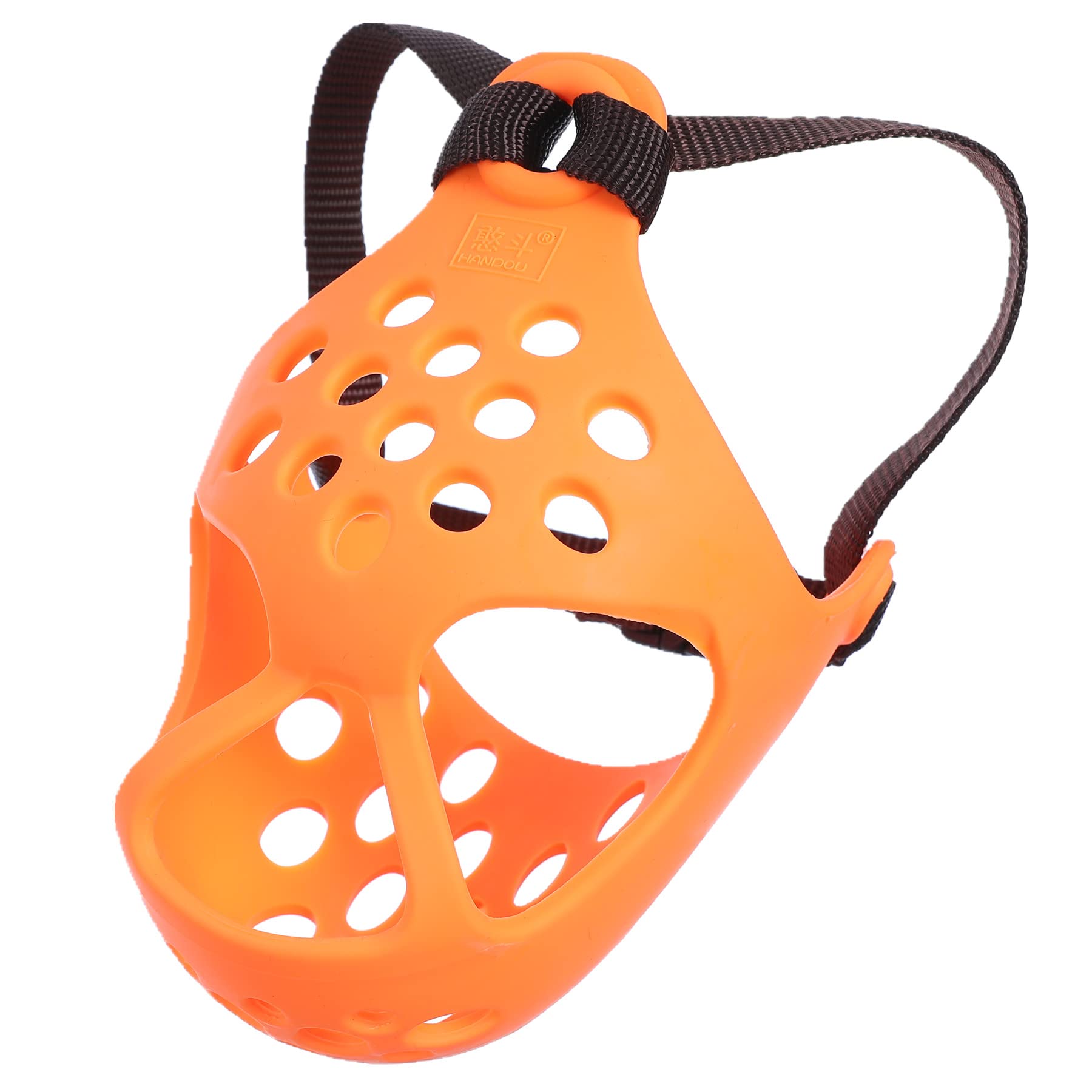 Jyhy Short Snout Dog Muzzles,Soft Silicone Adjustable Breathable Bulldog Muzzle For Biting Chewing Barking Training,Ideal For Flat-Faced Dogs (M, Orange)