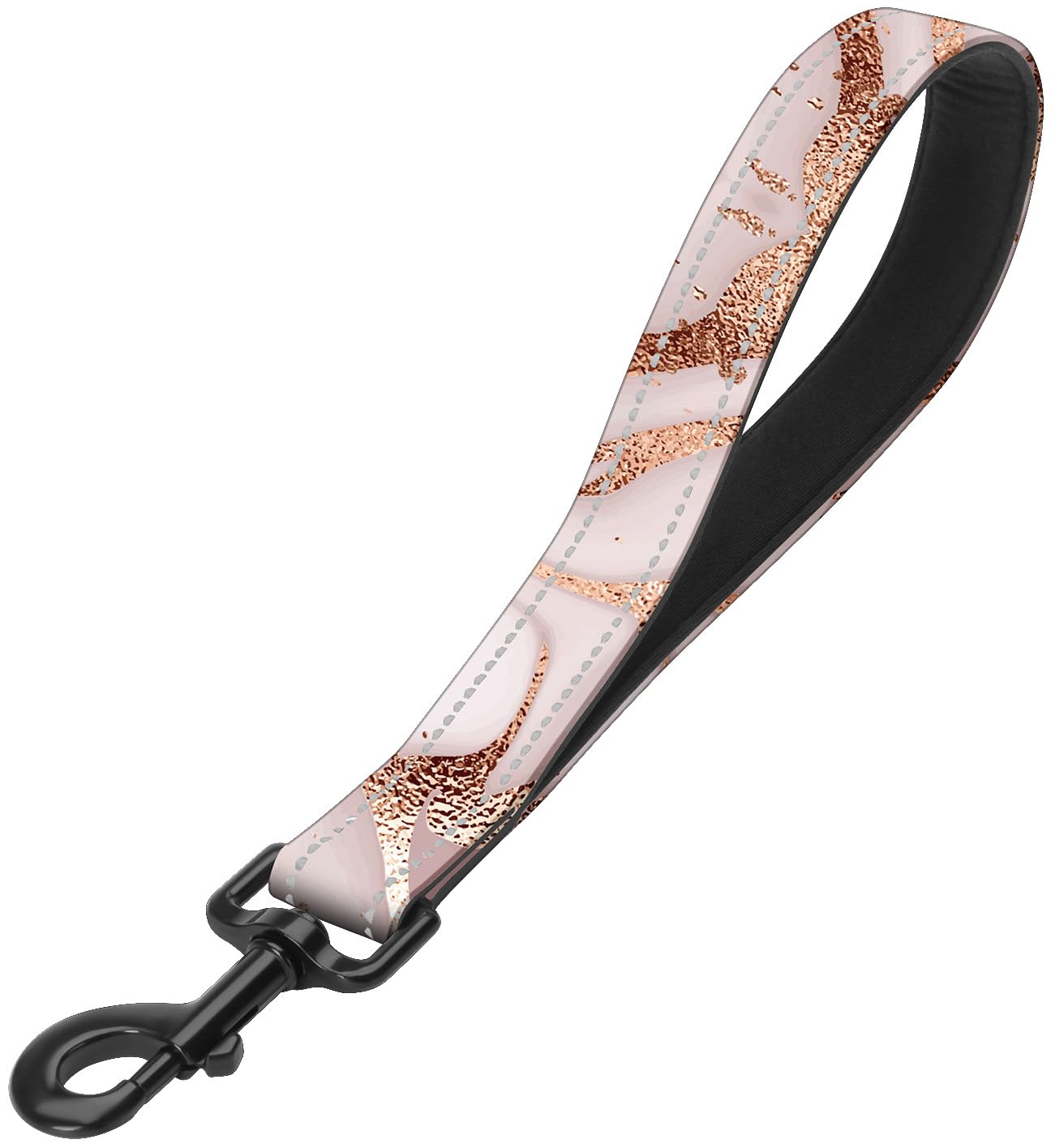 Golden Marble Nylon Short Dog Leash For Training Control - Reflective, Padded Handle - Medium & Large Dogs