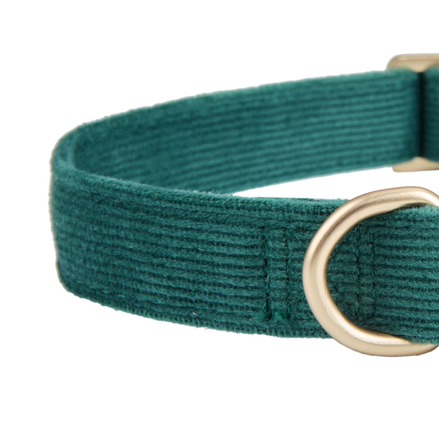 YUDOTE Soft Cotton Dog Collar with Metal Buckle Adjustable Heavy Duty Comfy Corduroy Collars for Small Medium Large Dogs,Dark Gr