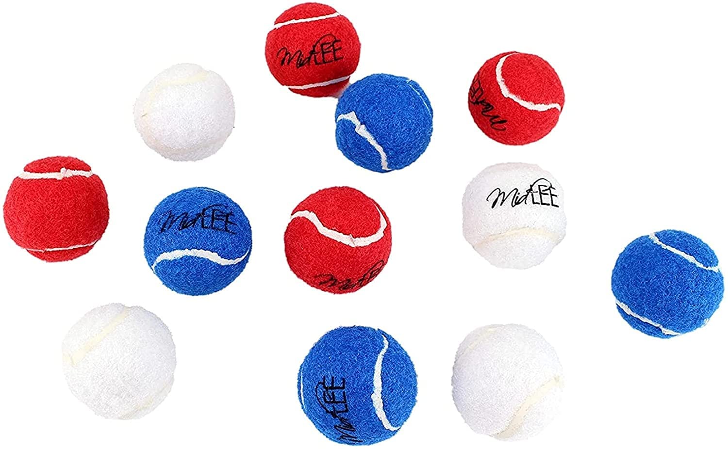 Midlee Red White & Blue Mini Dog Tennis Balls- Set Of 12-4Th Of July
