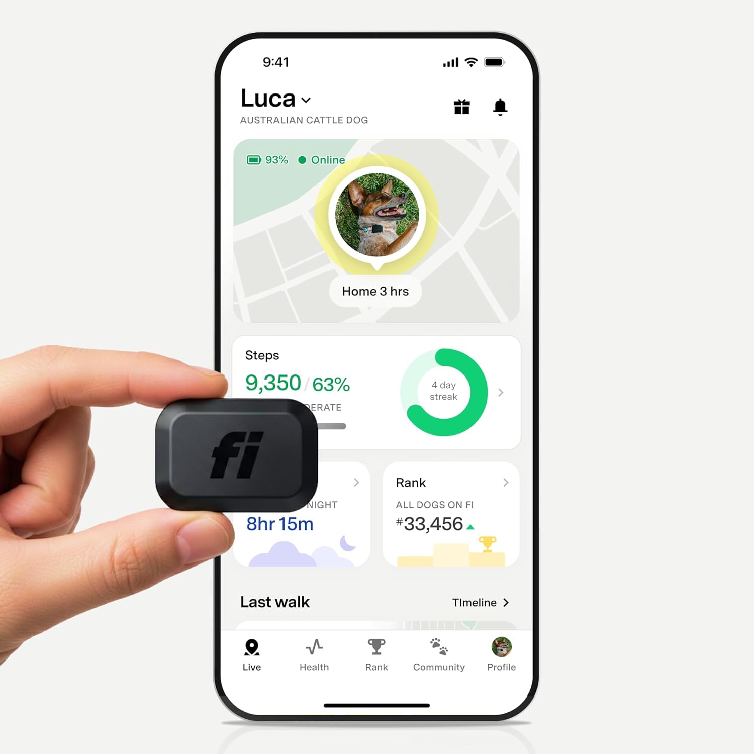 Fi Mini GPS Tracker for Dogs Lightweight Waterproof Smart Pet Tracker
