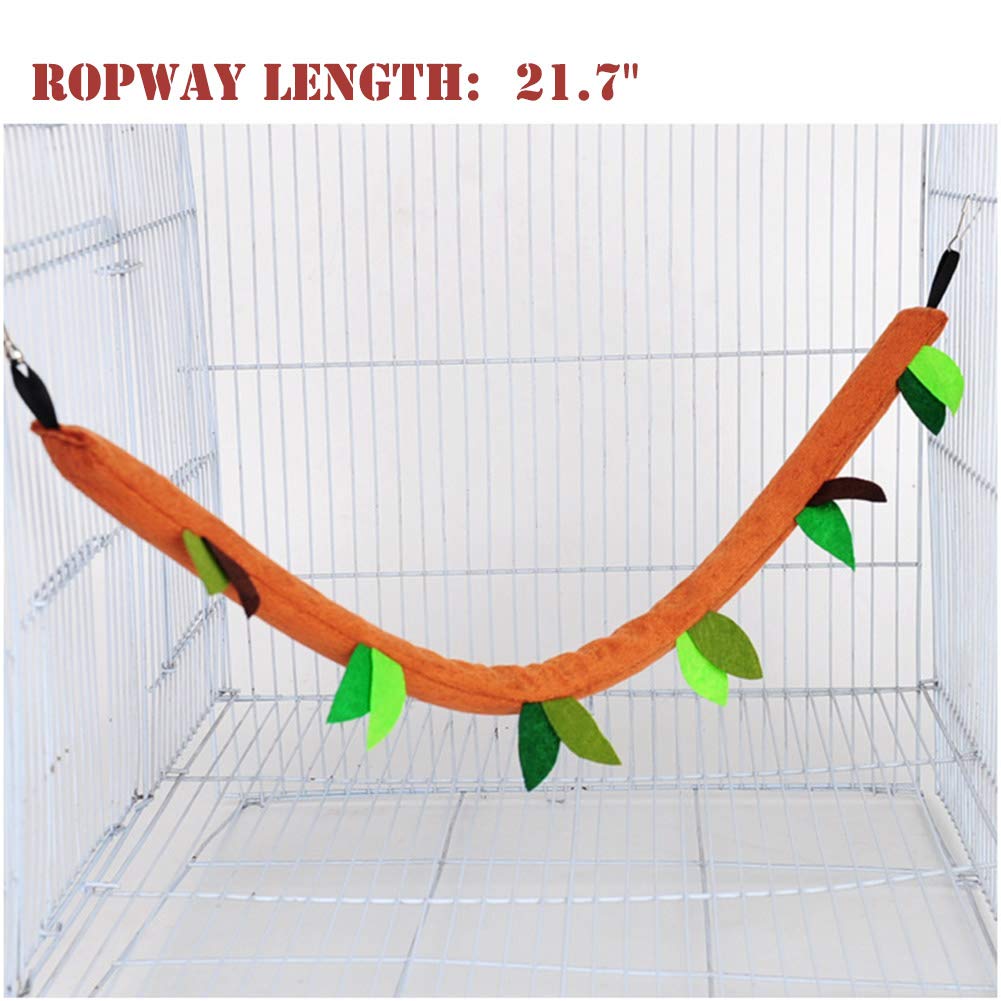 Seis 5Pcs Hamster Hanging Cage Accessories Set Leaf Wood Design Small Animal Hammock Channel Ropeway Swing For Guinea Pig Rat Birds Parrot Gerbil Sugar Glider Squirrel (5 Pcs)