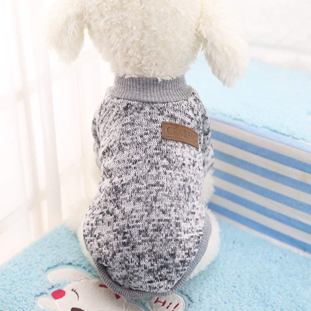 Idepet Pet Dog Classic Sweater, Fleece Coat For Small,Medium,Large Dog,Warm Pet Dog Cat Clothes,Soft Puppy Customes 2 Color (L, 
