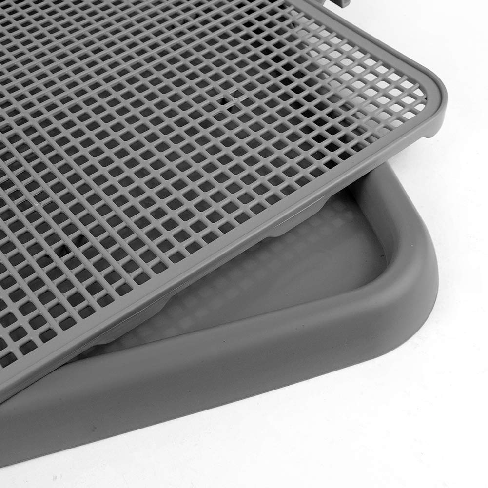 Mesh Training Toilet Potty Tray For Puppy And Small Size Dog 20.3 X 16.3 X 1.2 Inch (Gray+Gray)