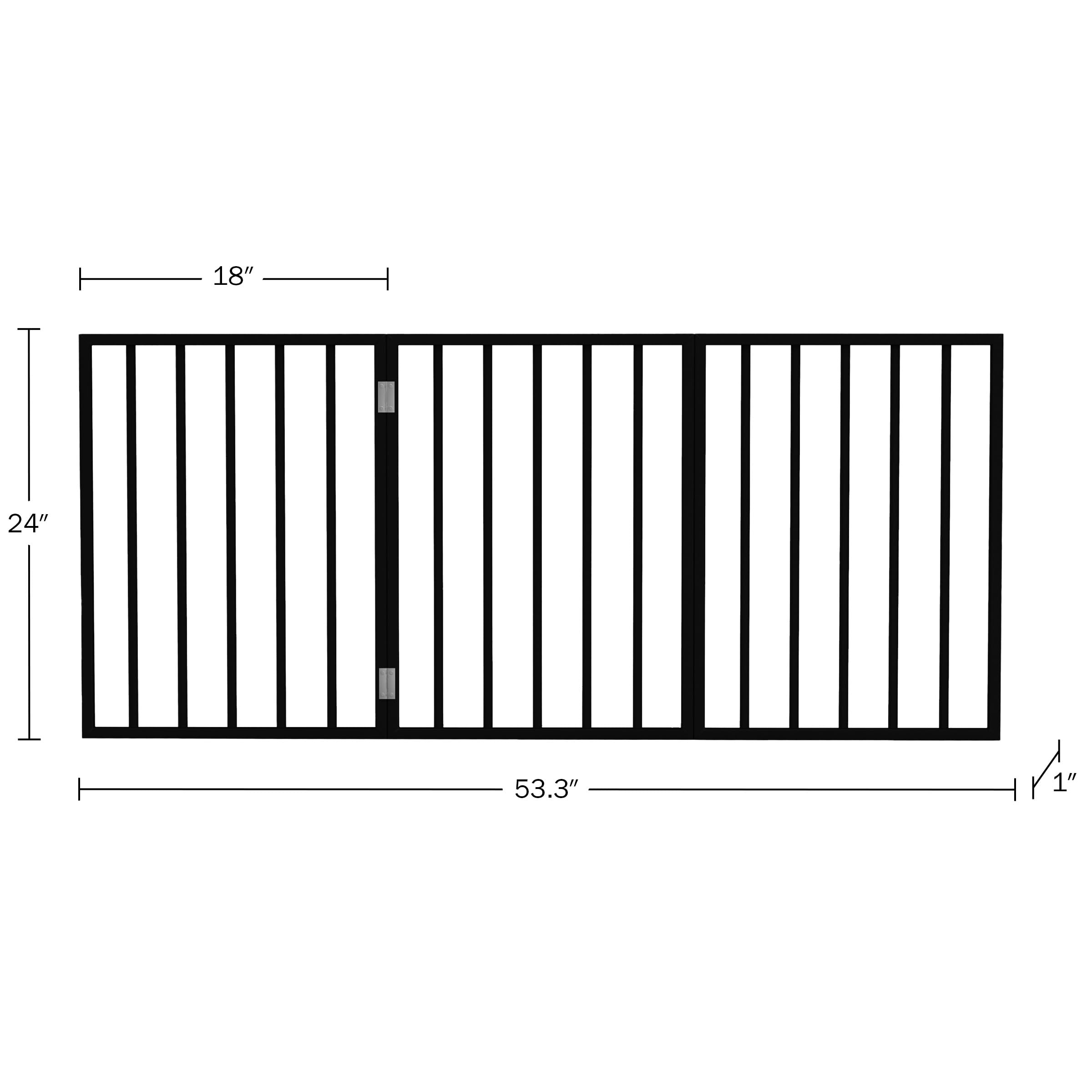 Indoor Pet Gate - 3-Panel Folding Dog Gate For Stairs Or Doorways - 54X24-Inch Freestanding Pet Fence For Cats And Dogs By Petmaker (Black)