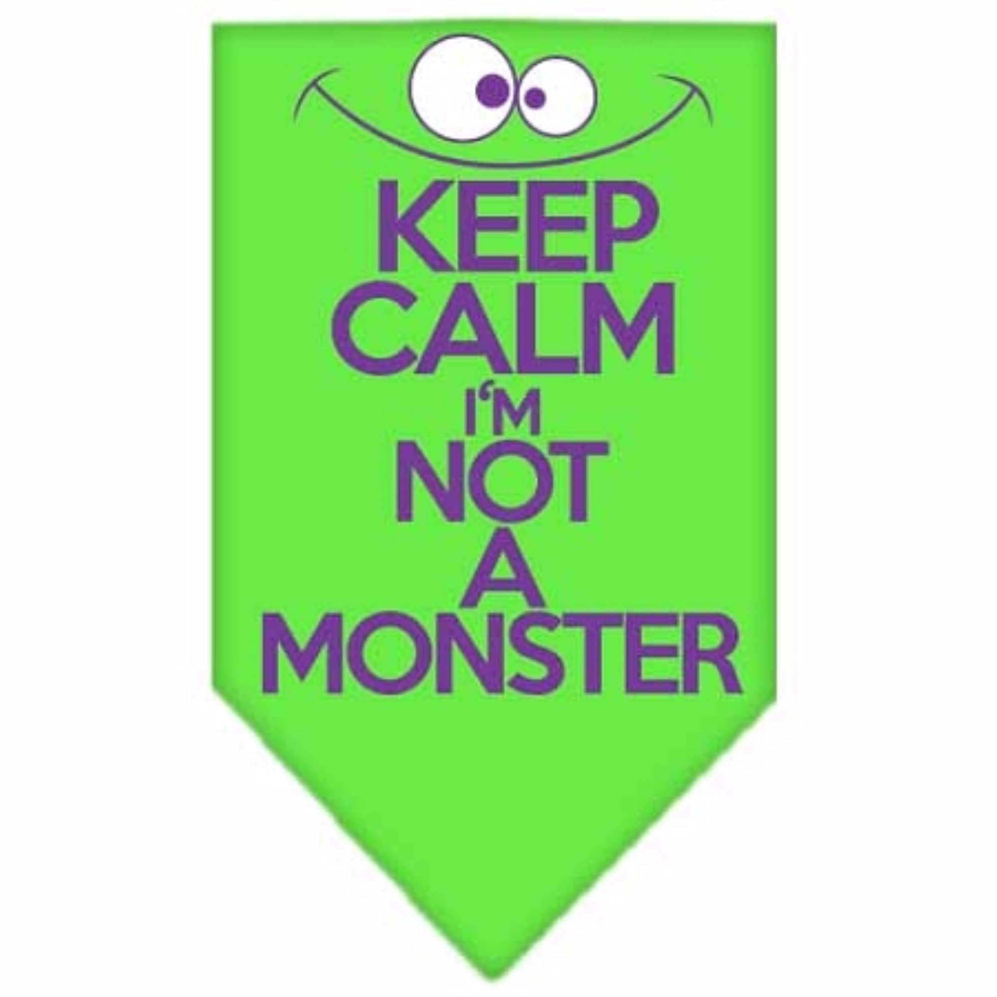 Mirage Pet Products Keep Calm Screen Print Bandana mall, Lime Green, Small