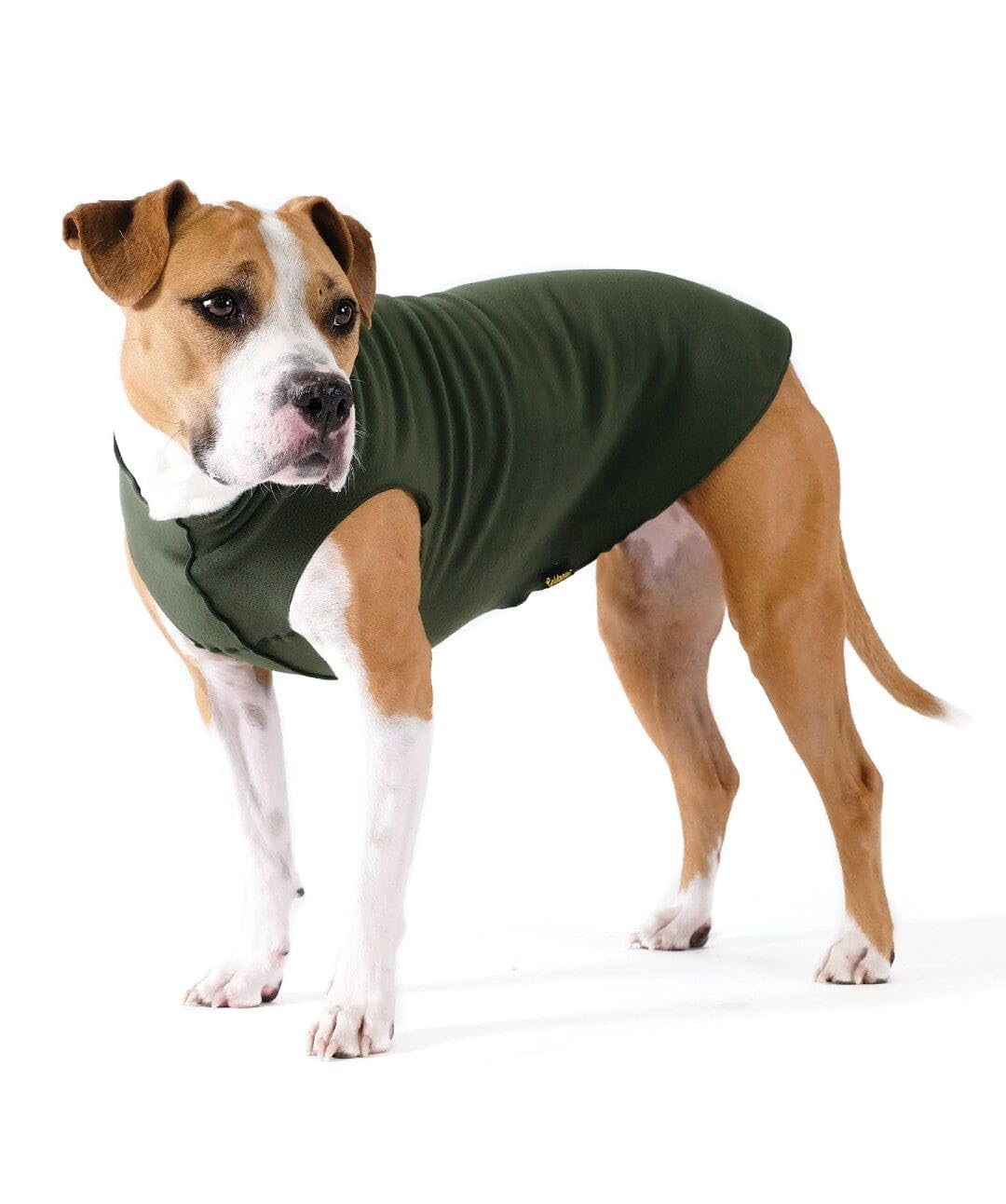 Gold Paw Stretch Fleece Dog Coat, Stretchy Pet Sweater, Machine Washable Pullover For Winter And Fall, Hunter Green, 20