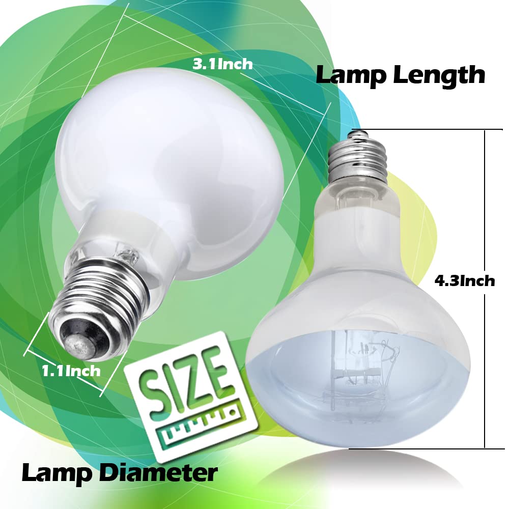 MCLANZOO 100W UVA Reptile Heat Lamp Bulb - 2 Pack, White, for Lizards, Tortoises, Bearded Dragons, and More