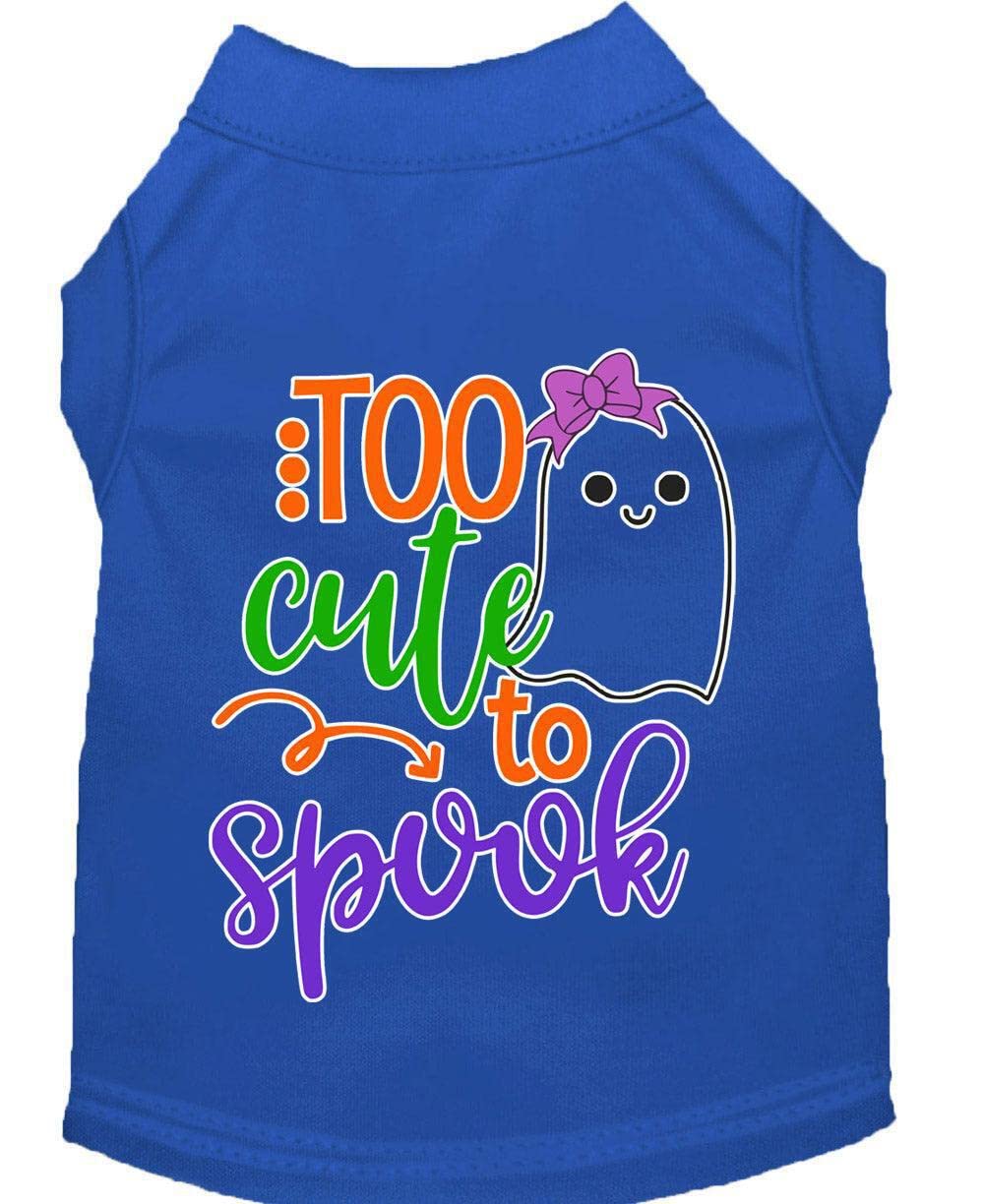 Halloween Pet Dog & Cat Shirt Screen Printed, "Too Cute To Spook - Girly Ghost" Red MD (6-10 lbs.)
