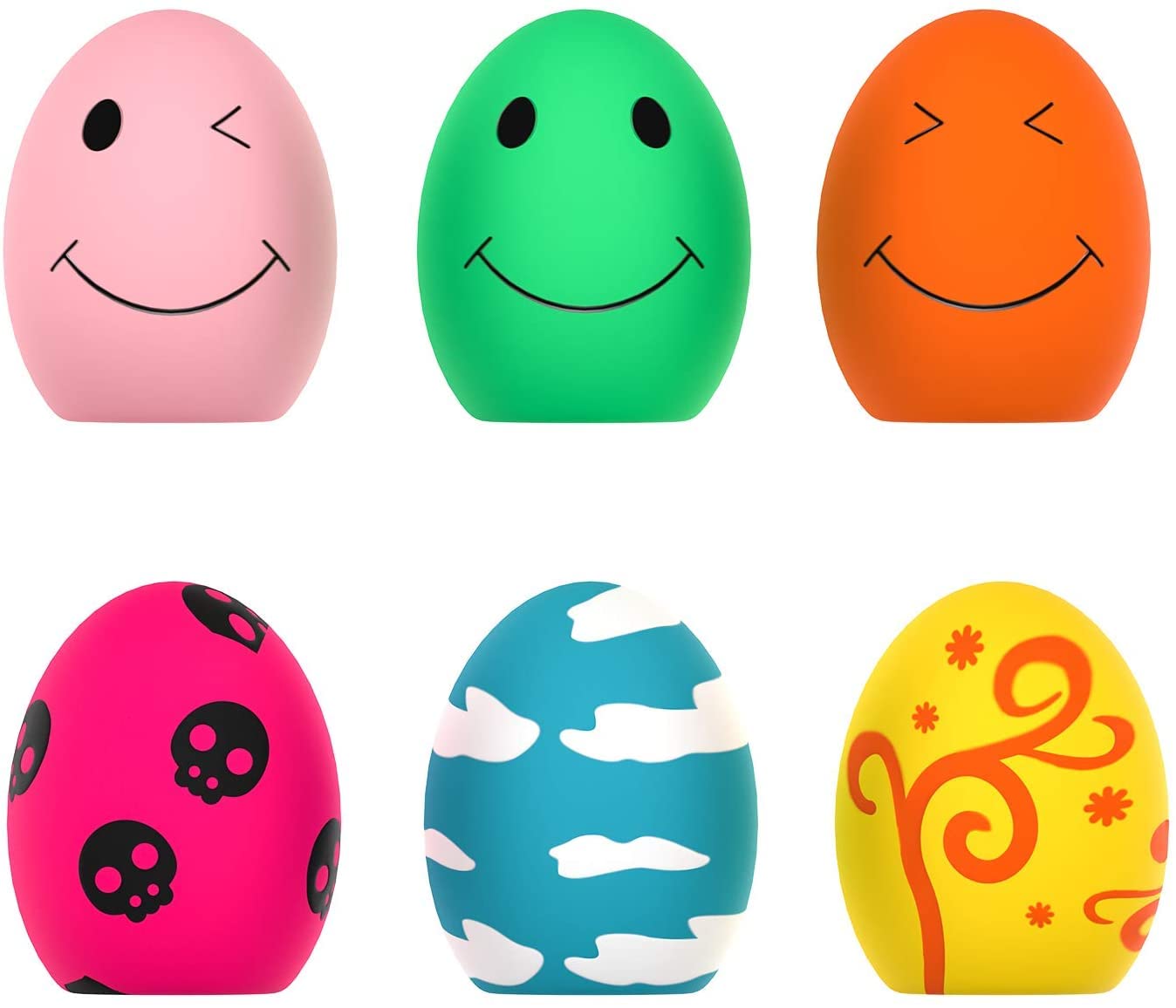 Schitec Squeaky Dog Toys, [6 Pack] Puppy Toy Soft Bouncing Egg Balls With Squeaker, Interactive Latex Rubber Pet Ball For Puppies Small Breed