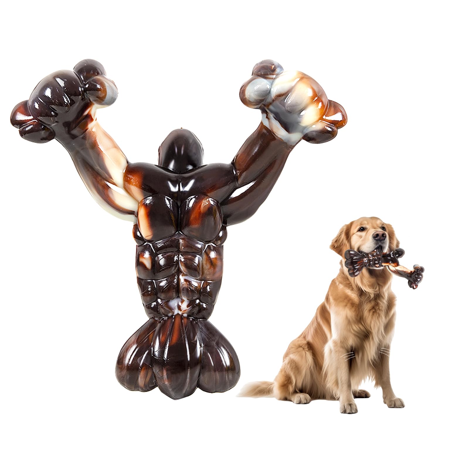 Hjlswxkq Indestructible Dog Chew Toys For Aggressive Chewers, Large Dogs - Interactive, Busy, Nylon Beef Flavor