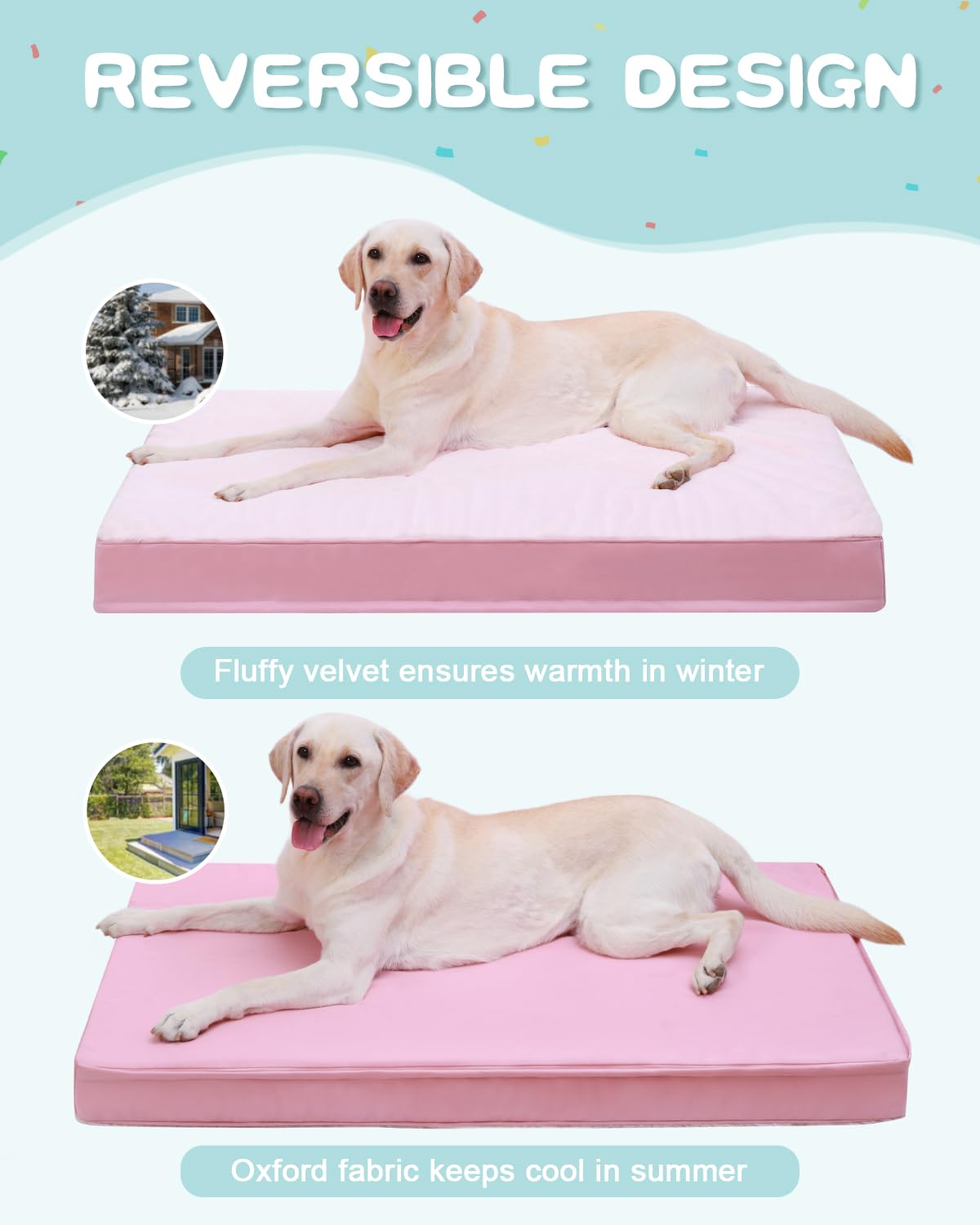 Ksiia Orthopedic Dog Bed - Waterproof & Washable With Removable Cover, Deluxe Plush Egg Crate Foam Design For Large Dogs, 41X27