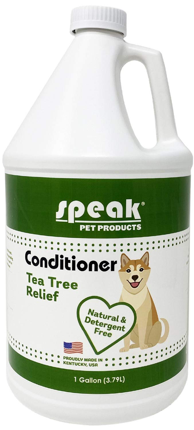 Speak Pet Products Natural Leave-In Conditioning Spray Refill, For Dogs, Tea Tree Relief, 1 Gallon