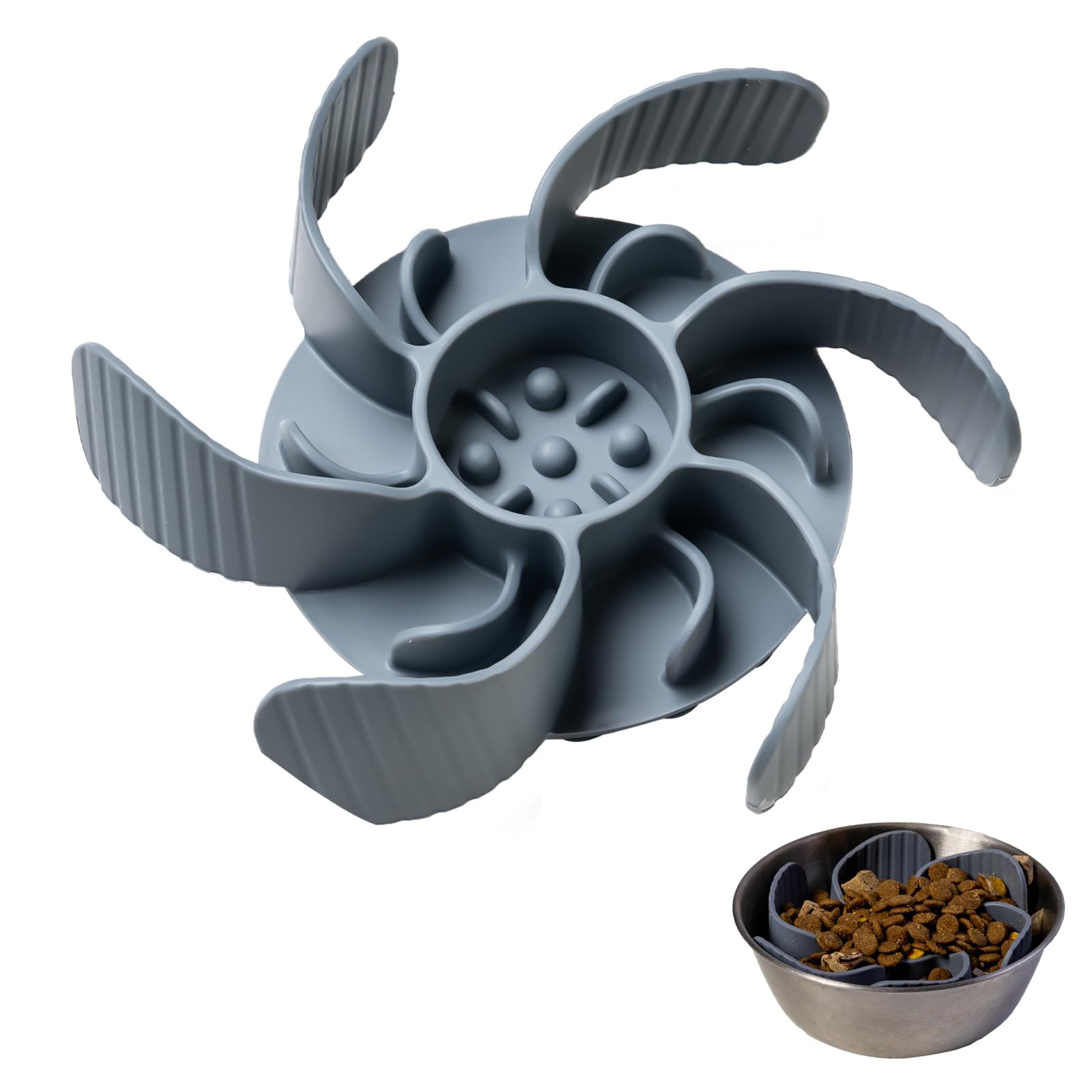Jestrem Slow Feeder Dog Bowl, Flower Design Slow Feeder Insert, AntiChoking Pet Food Dish For Large Medium Small Breed Dogs, Gr