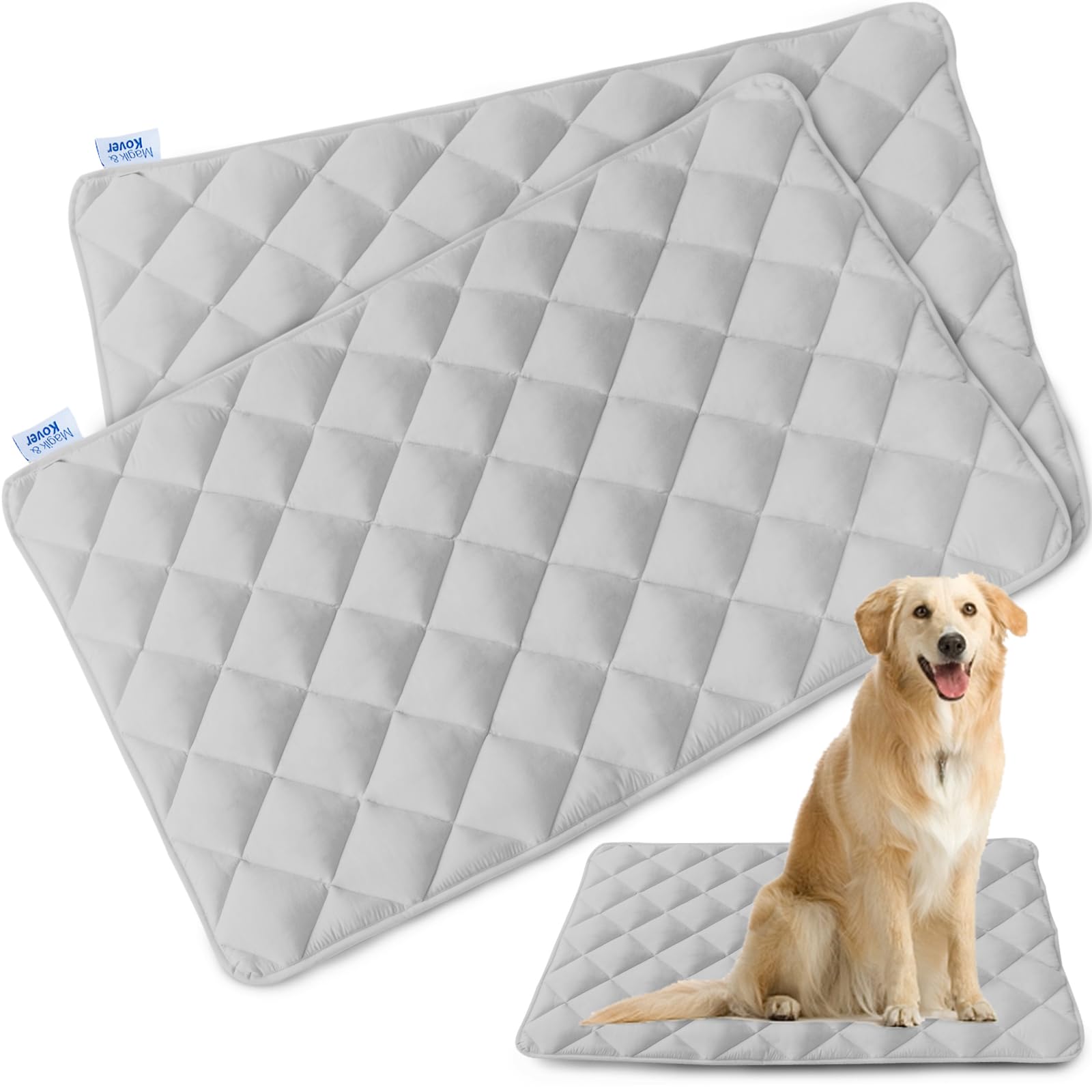 Magik & Kover Dog Crate Pad 2 Pack (30'' X 19''), Soft Dog Crate Mat With Anti-Slip Bottom, Machine Washable Kennel Pad, Fits 30