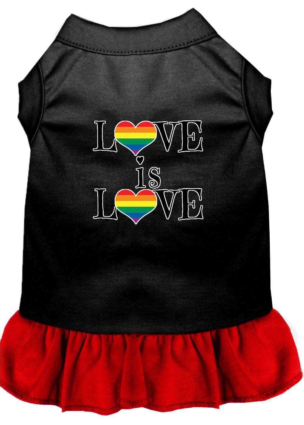 Pet, Dog & Cat Dress Screen Printed, "Love Is Love" Baby Blue LG (10-14 lbs.)