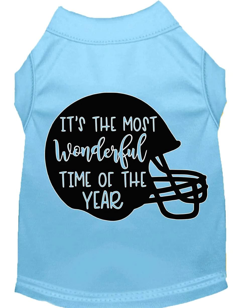 Pet Dog & Cat Shirt Screen Printed, "It's The Most Wonderful Time Of The Year (Football)" Emerald Green 3XL (25-35 lbs.)